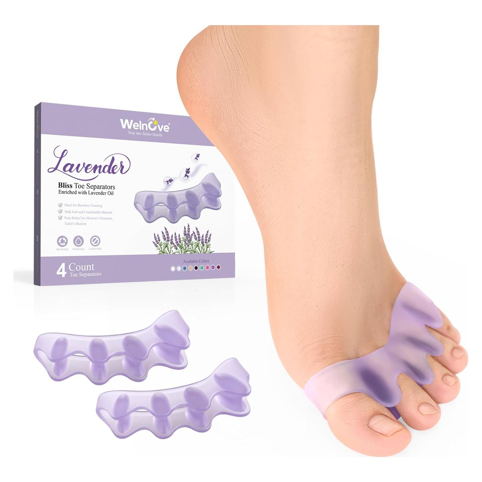 Separadores de Dedos Welnove con Extracto de Lavanda - 4 Piezas