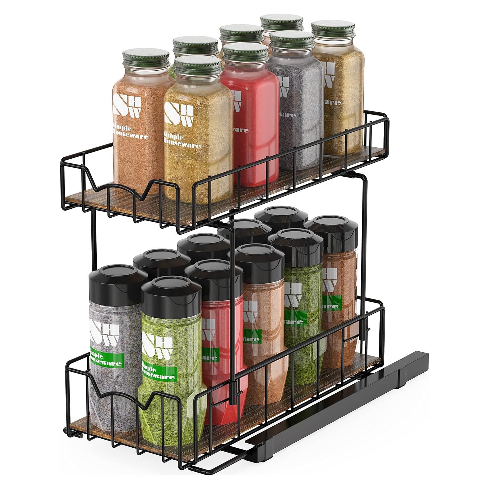 Organizador de Cajón Deslizante Simple Houseware 2 Niveles Negro