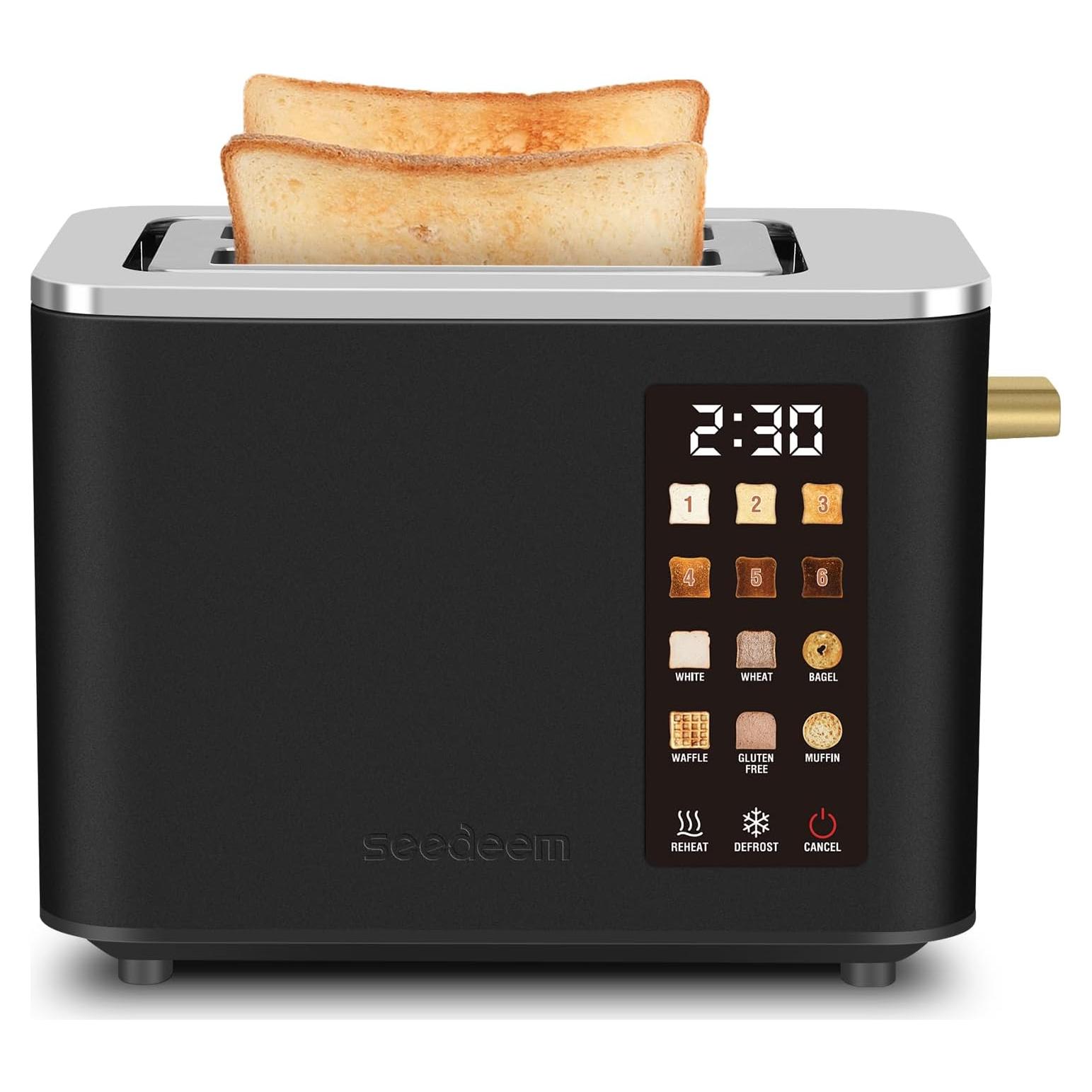 Tostadora SEEDEEM 2 Rebanadas Acero Inoxidable 900W Táctil