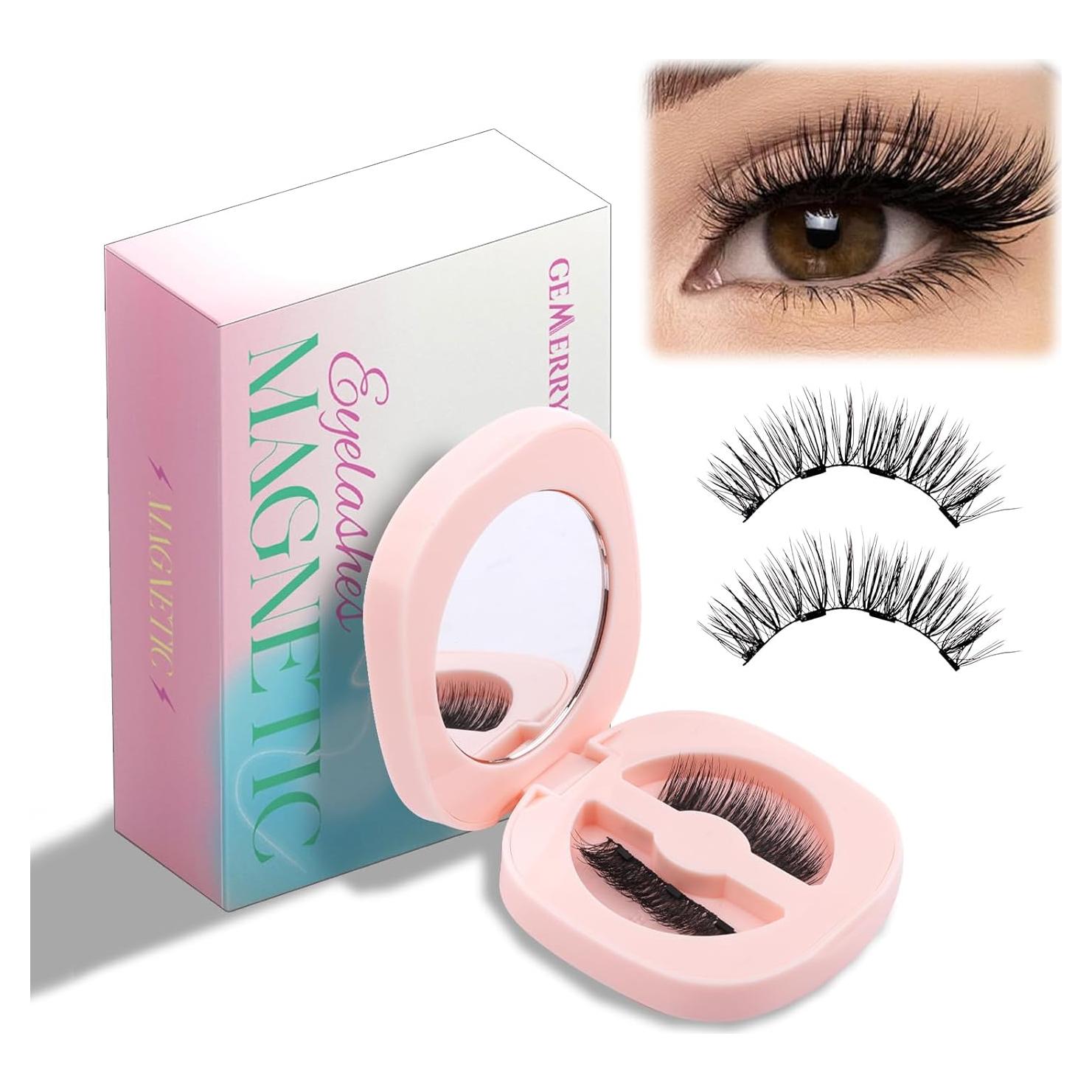 Pestañas Magnéticas GEMERRY 1 Par con Aplicador Reutilizables