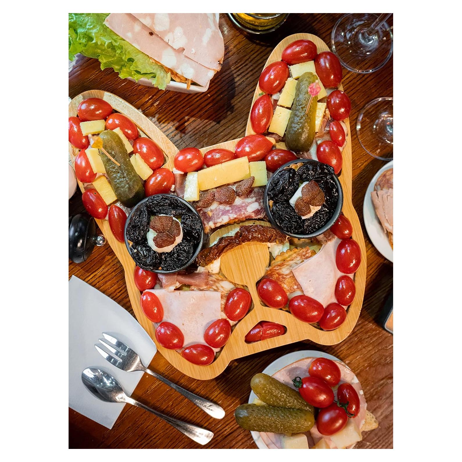 Tabla de Queso Bulldog Francés House Party 30.5 cm Bambú