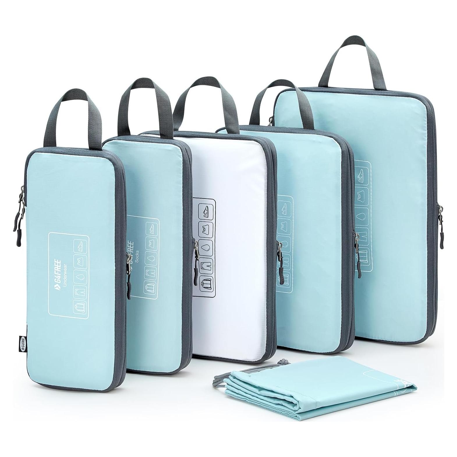 Set de 6 Cubos de Compresión G4Free para Empacar Viajes