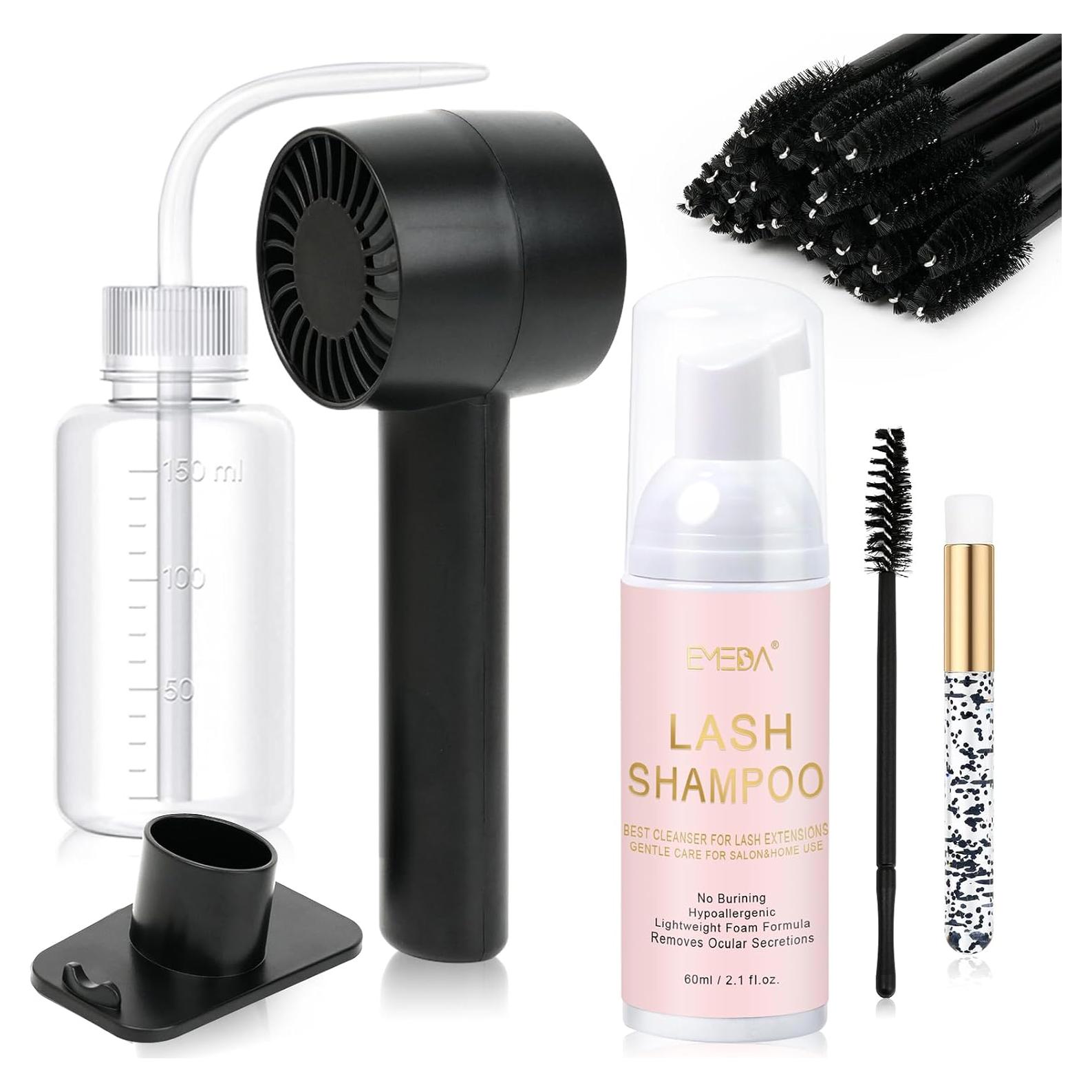 Kit de Limpieza de Pestañas EMEDA con Ventilador y Champú 60ml