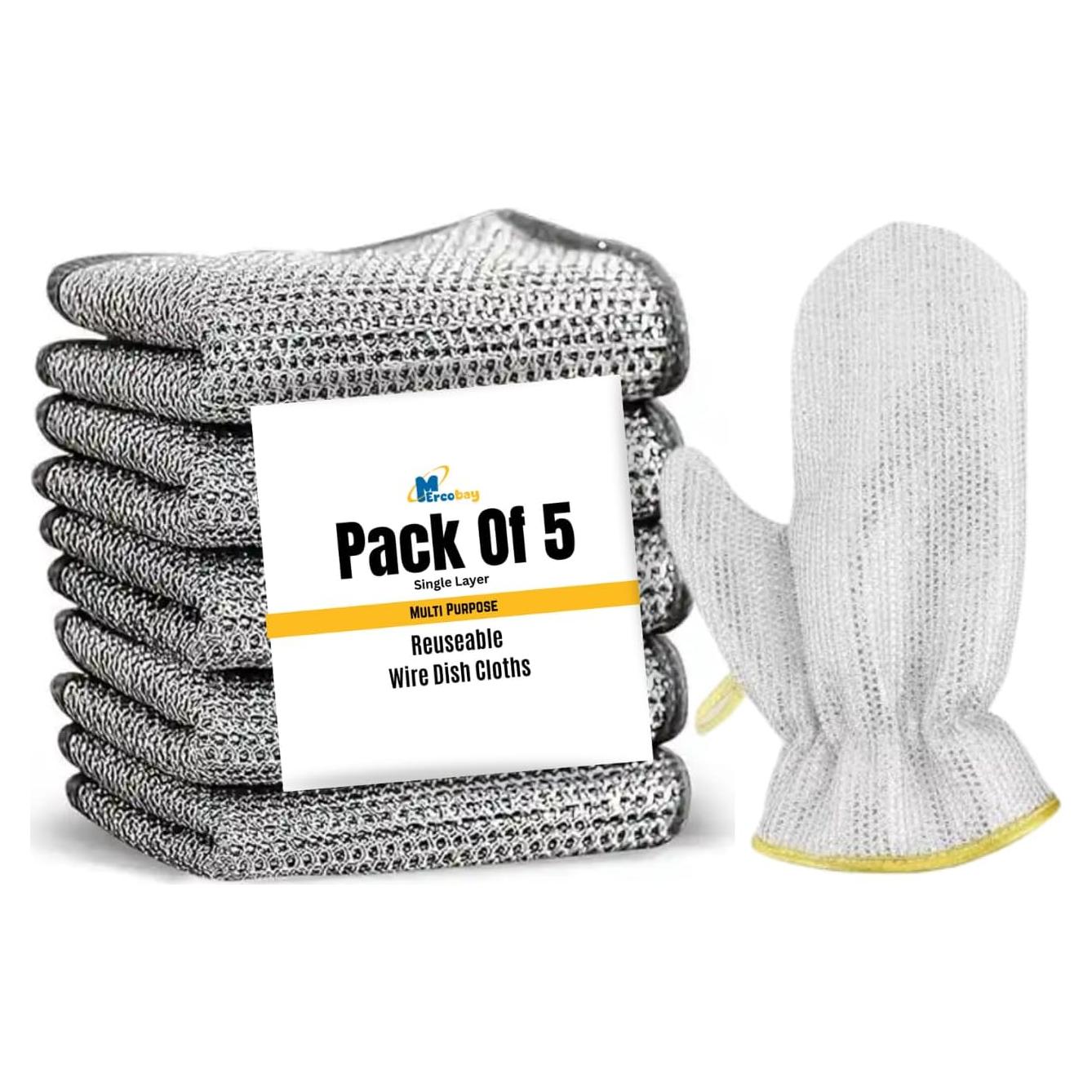 Trapos de Lavado de Platos de Alambre Mercobay 5 Pcs