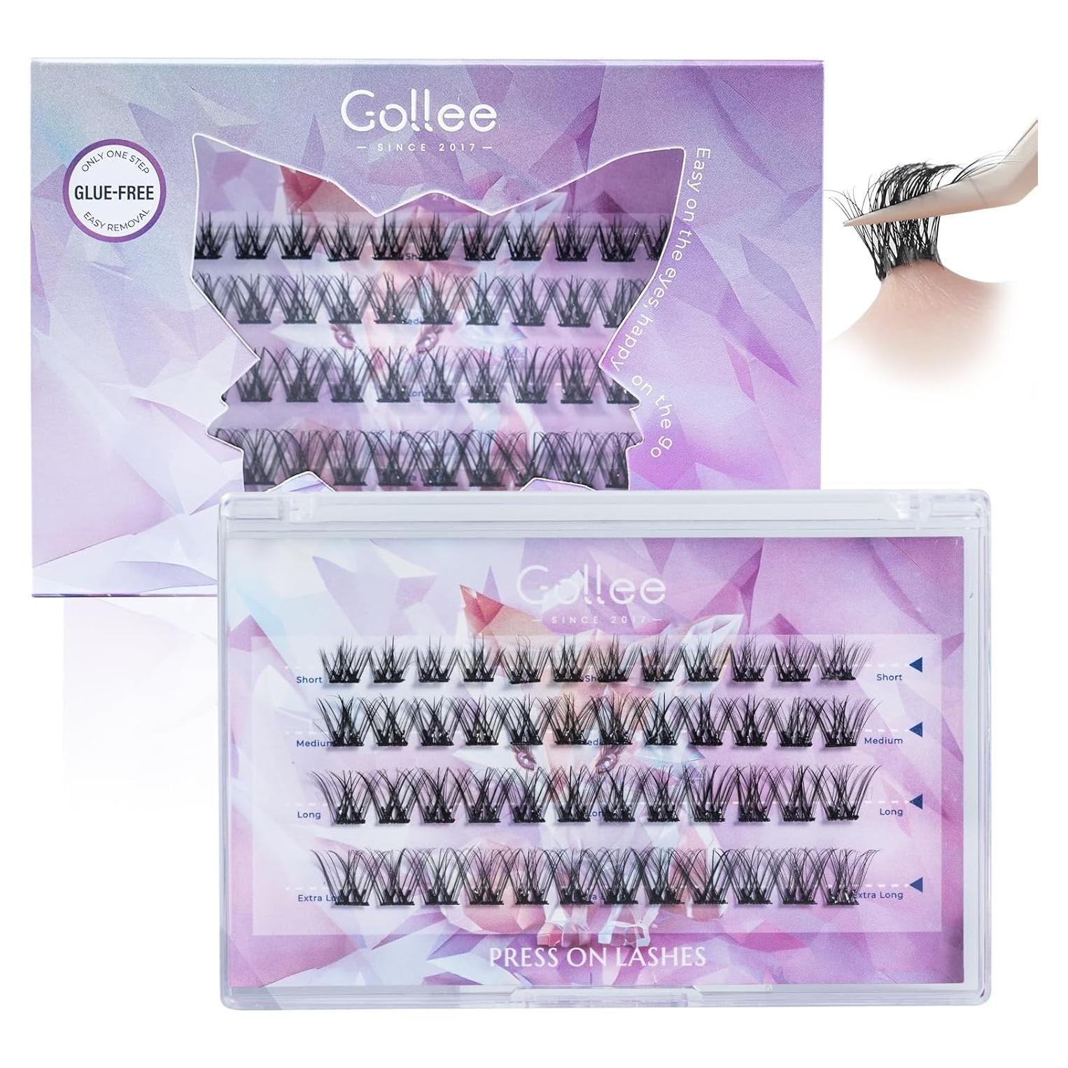 Pestañas Autoadhesivas GOLLEE 10-16mm Reutilizables Sin Pegamento