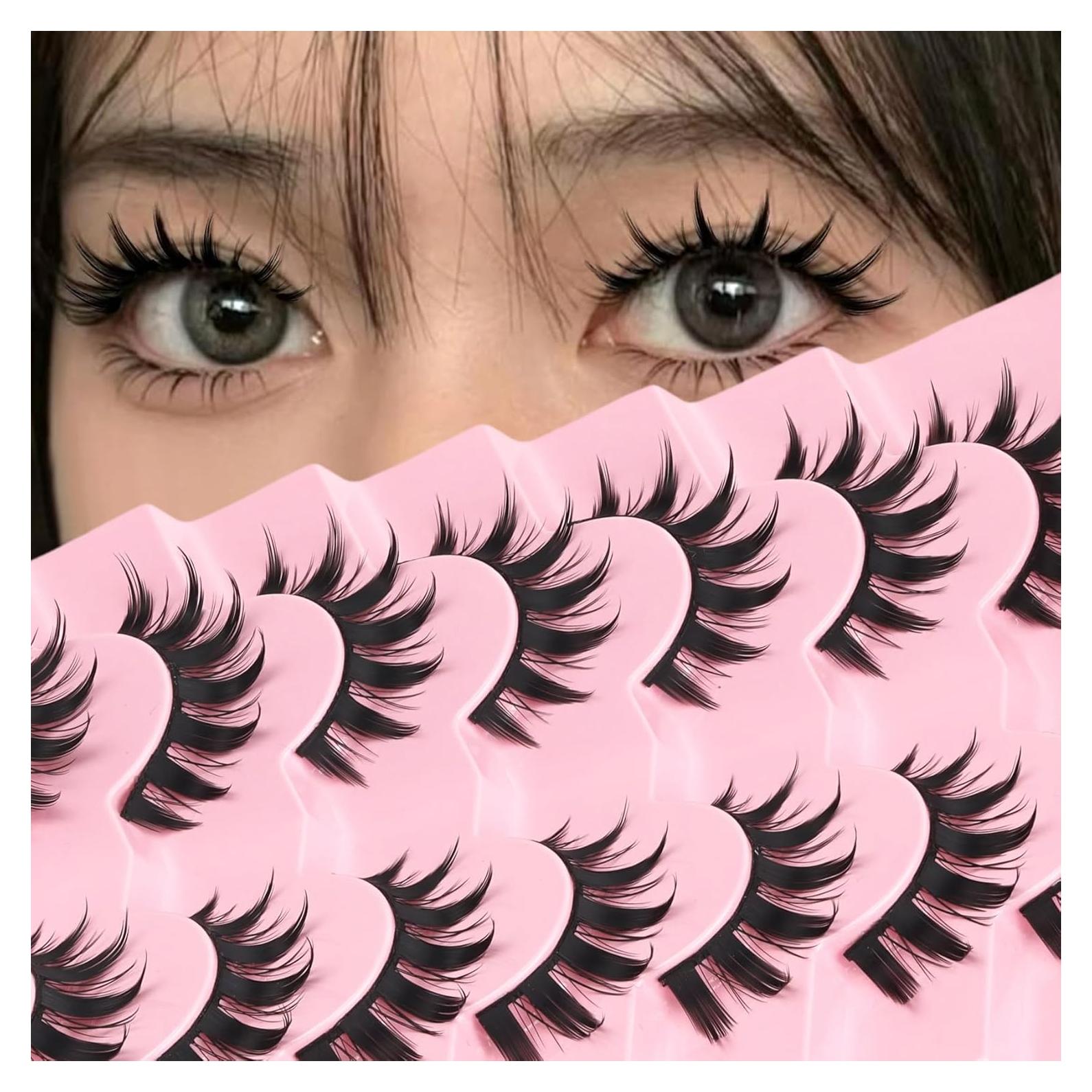 Pestañas Falsas Veleasha 8D Manga Anime 7 Pares Algodón