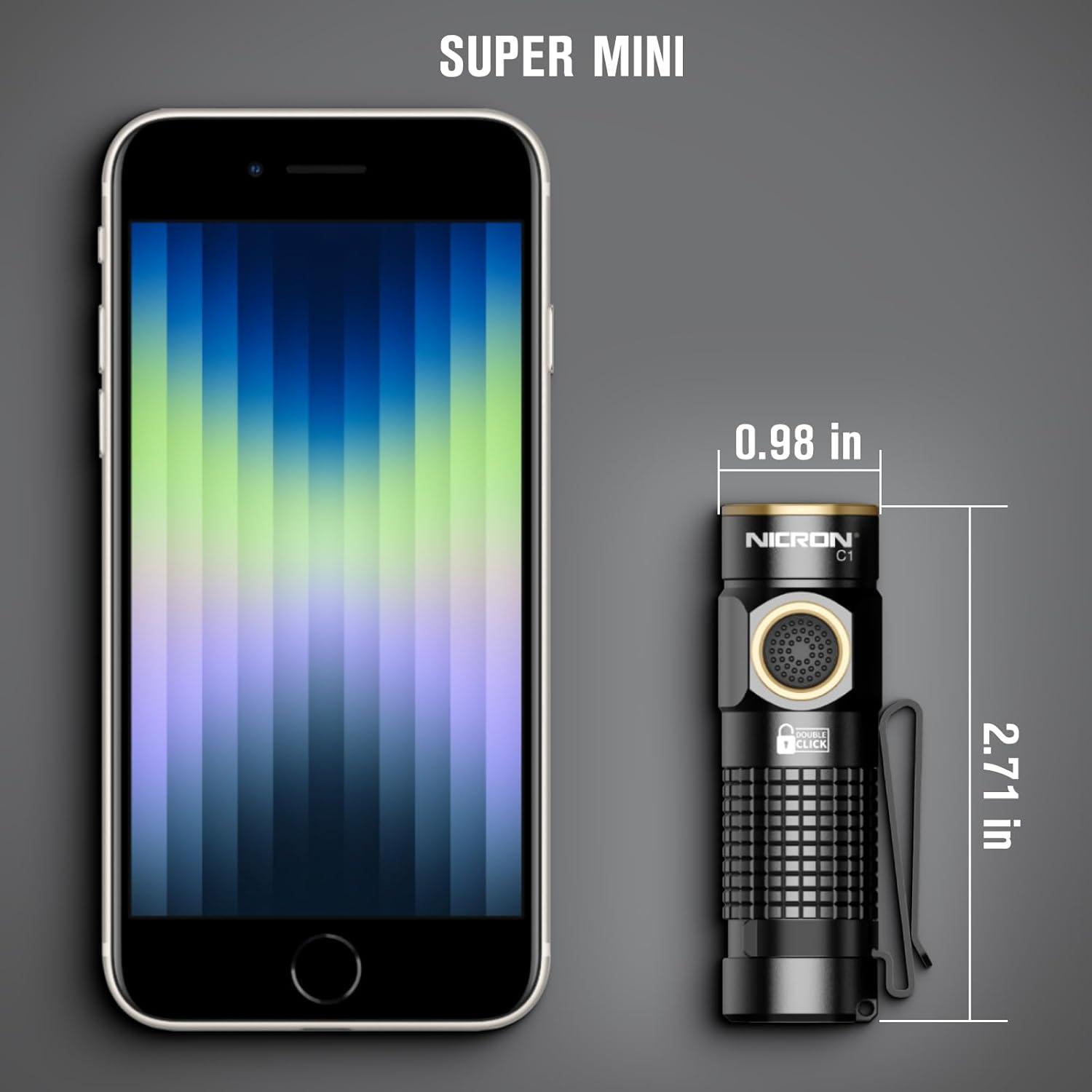 Linterna EDC Recargable NICRON C1 1200 Lúmenes Compacta