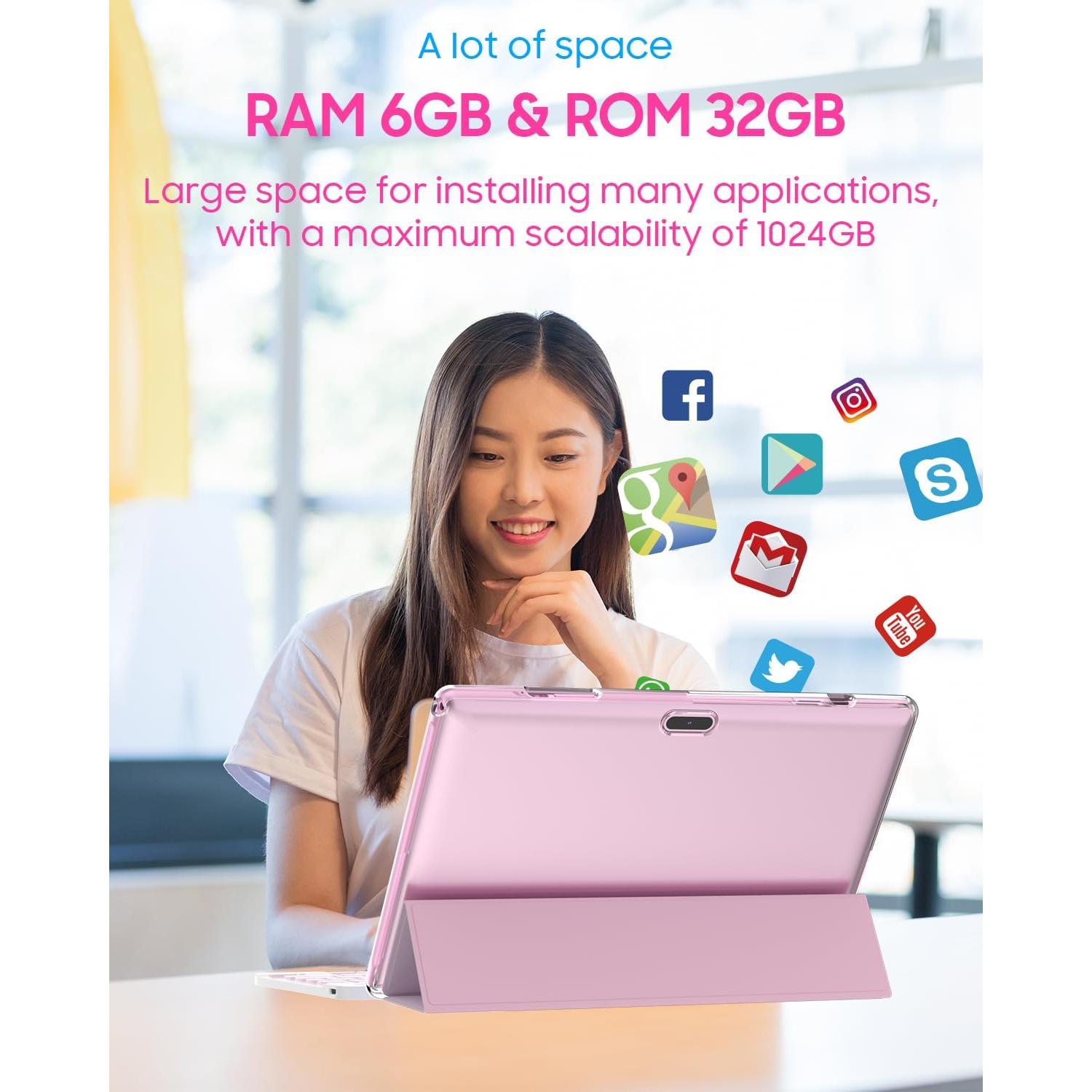 Tableta 2 en 1 ATOZEE 10.1" Android 14 6GB RAM 32GB ROM