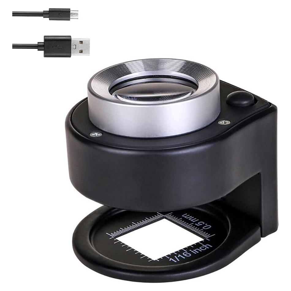 Lupa de Mano Recargable Bysameyee 30X con Luz LED