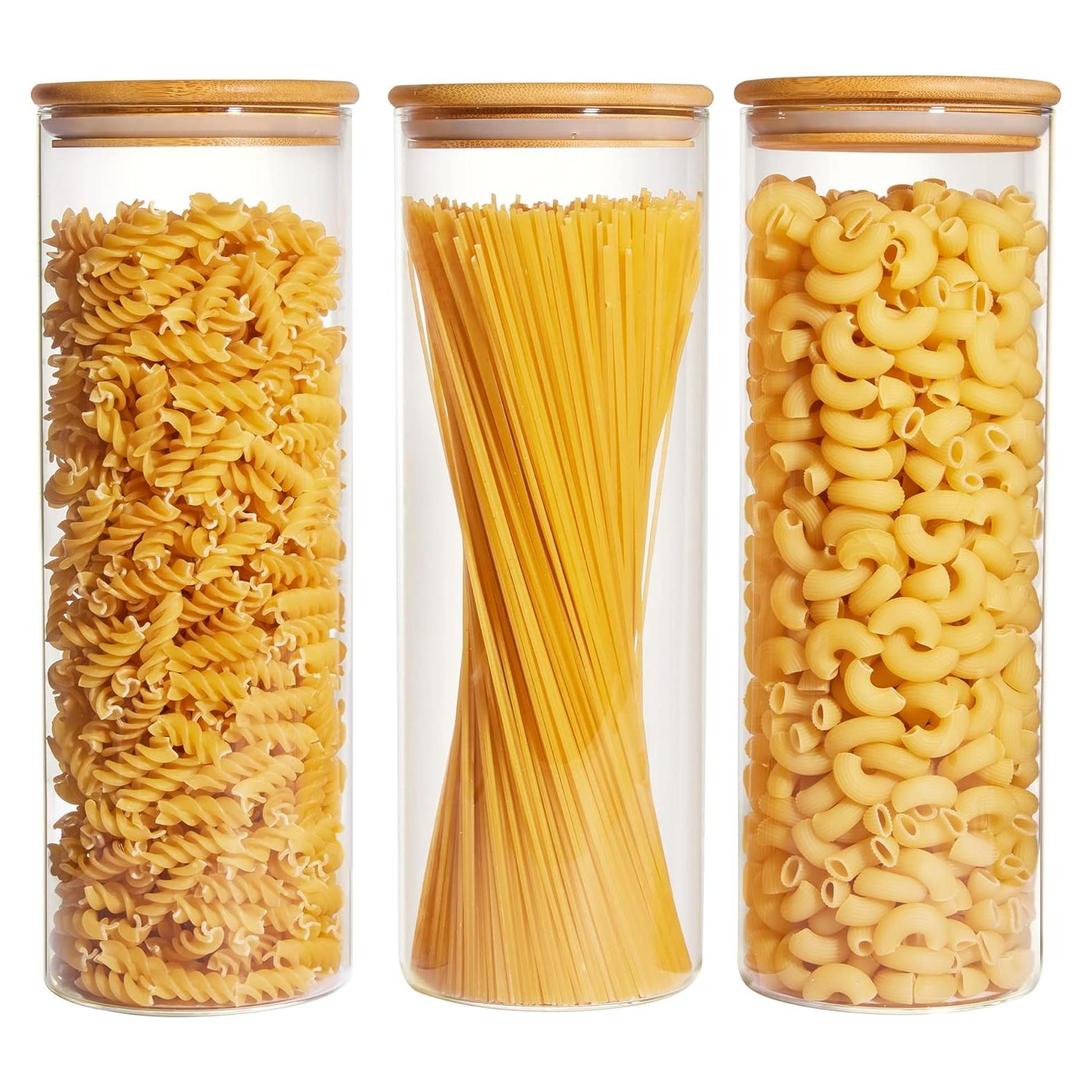 Tarros de Almacenamiento de Vidrio Vtopmart 3x70oz con Tapas de Bambú