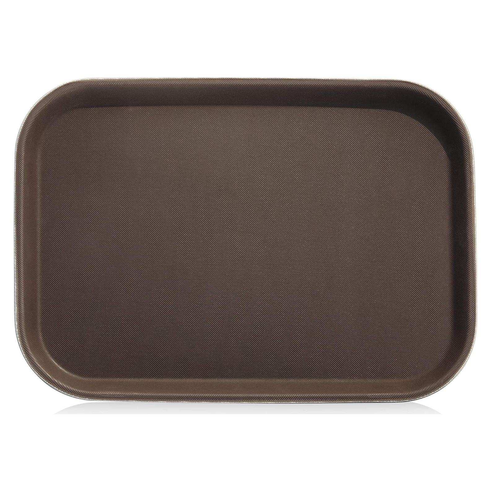 Bandeja Rectangular Antideslizante New Star 25.4x35.6cm Marrón