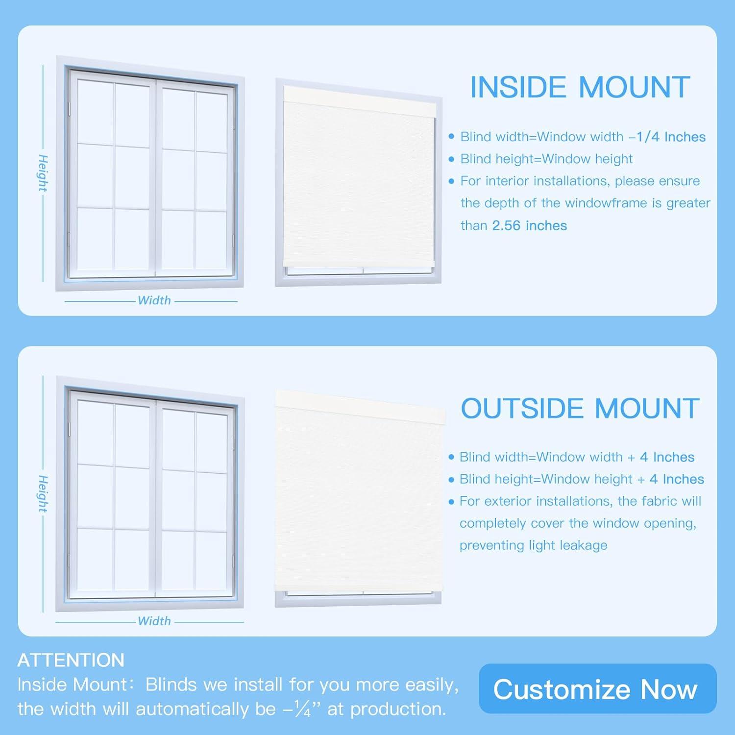 Persianas Motorizadas MING CHEN 20x72 cm Opacas Control Remoto