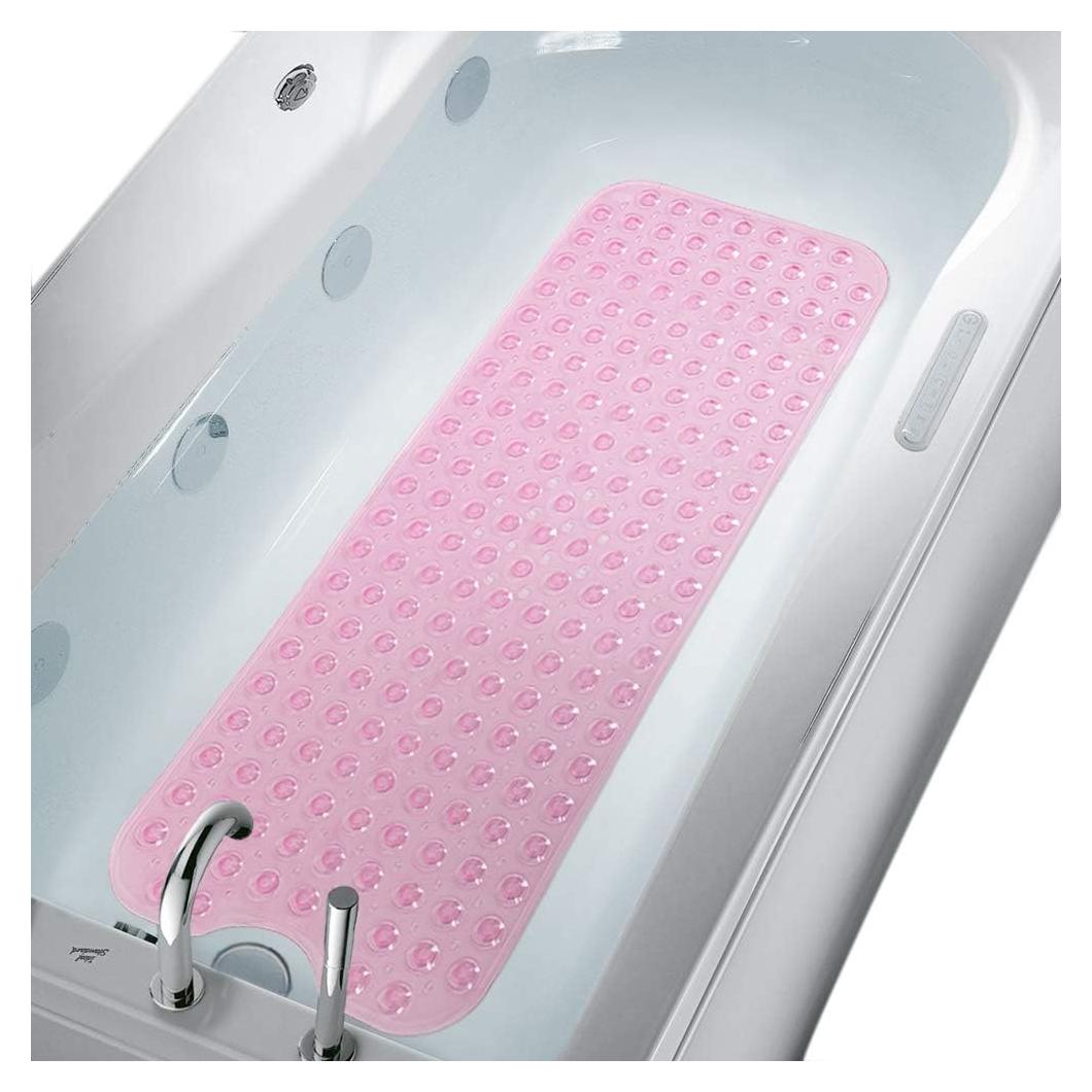 Alfombra de Baño Antideslizante COMUSTER 99x41 cm Rosa Claro