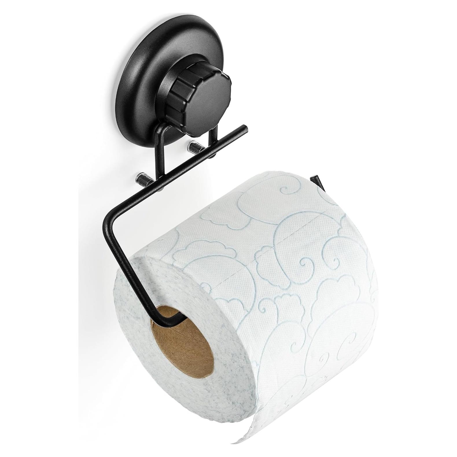 Soporte de Papel Higiénico HASKO Negro Acero Inoxidable Ventosa