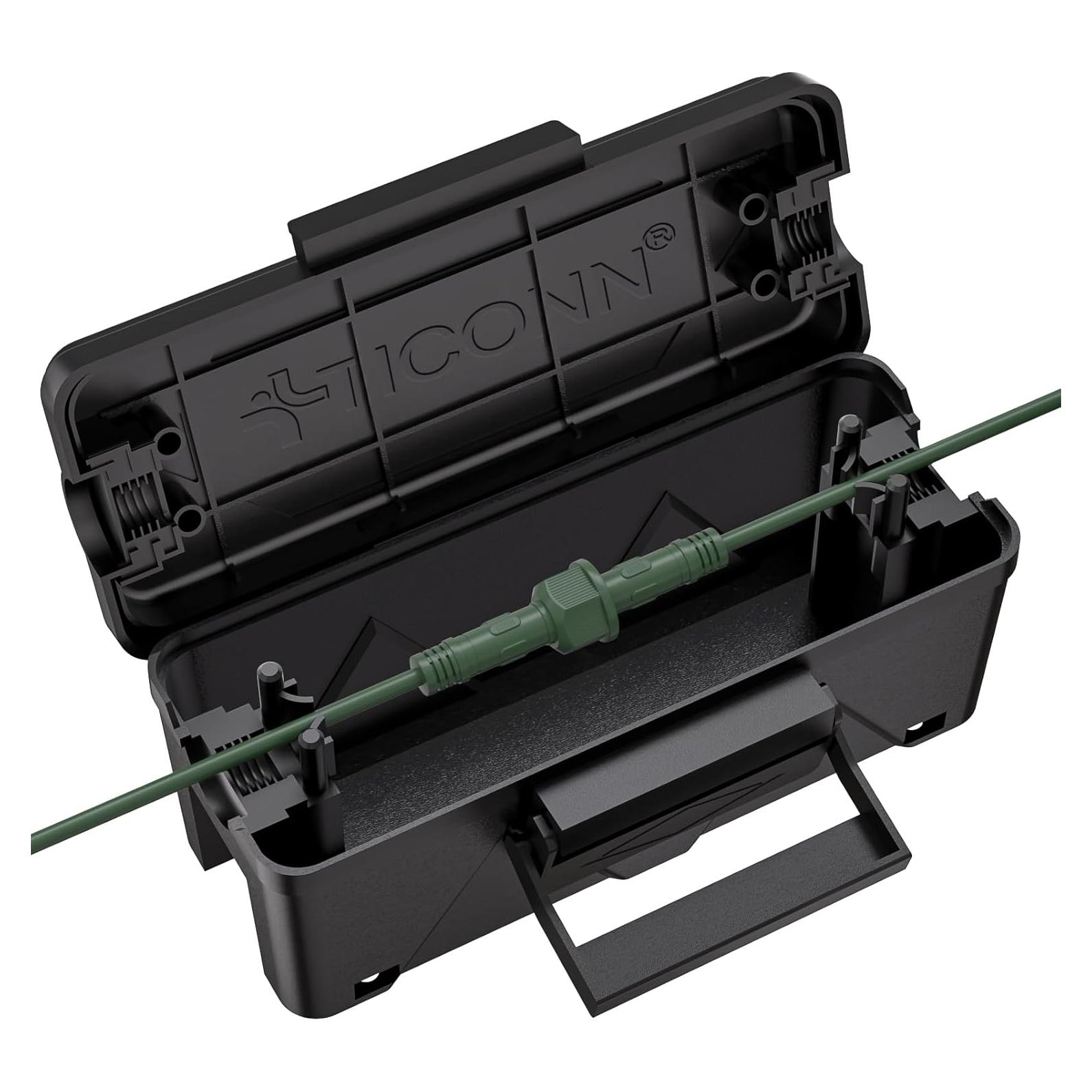 Caja Eléctrica Exterior TICONN IP54 Protección Agua Negro Pequeña