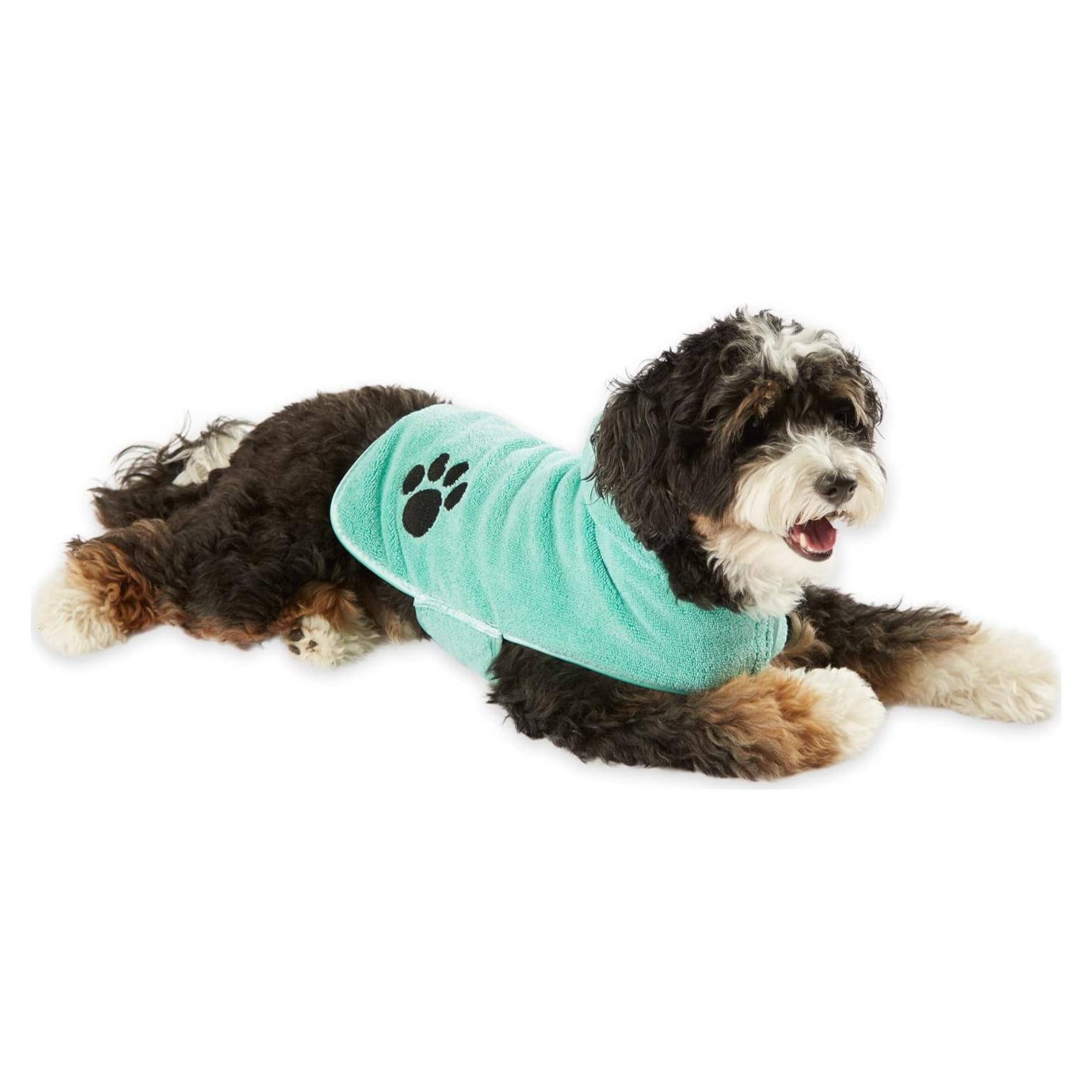 Bata para Mascotas Bone Dry Microfibra Absorbente Pequeña Aqua
