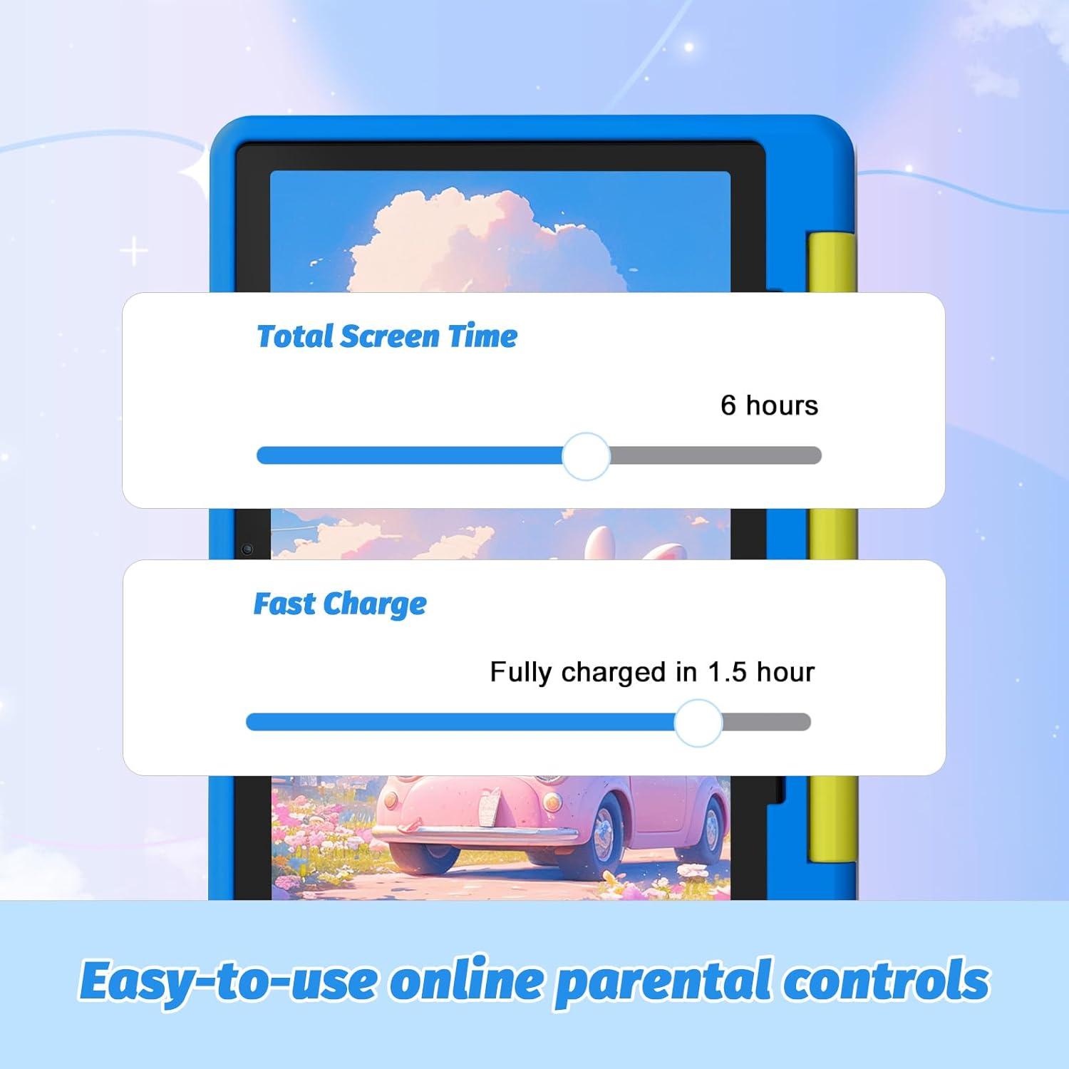 Tableta URAO 10" Android 14 para Niños 64GB con Funda