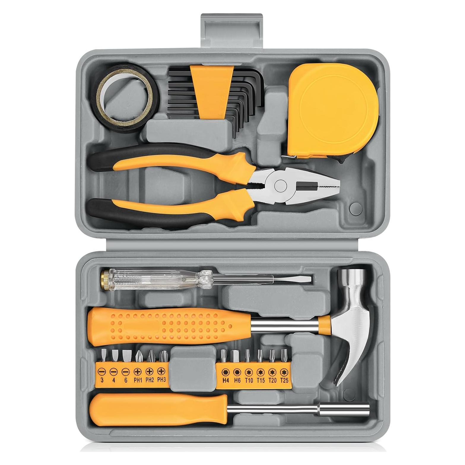 Kit de Herramientas Manuales TesQita 24 Piezas Amarillo