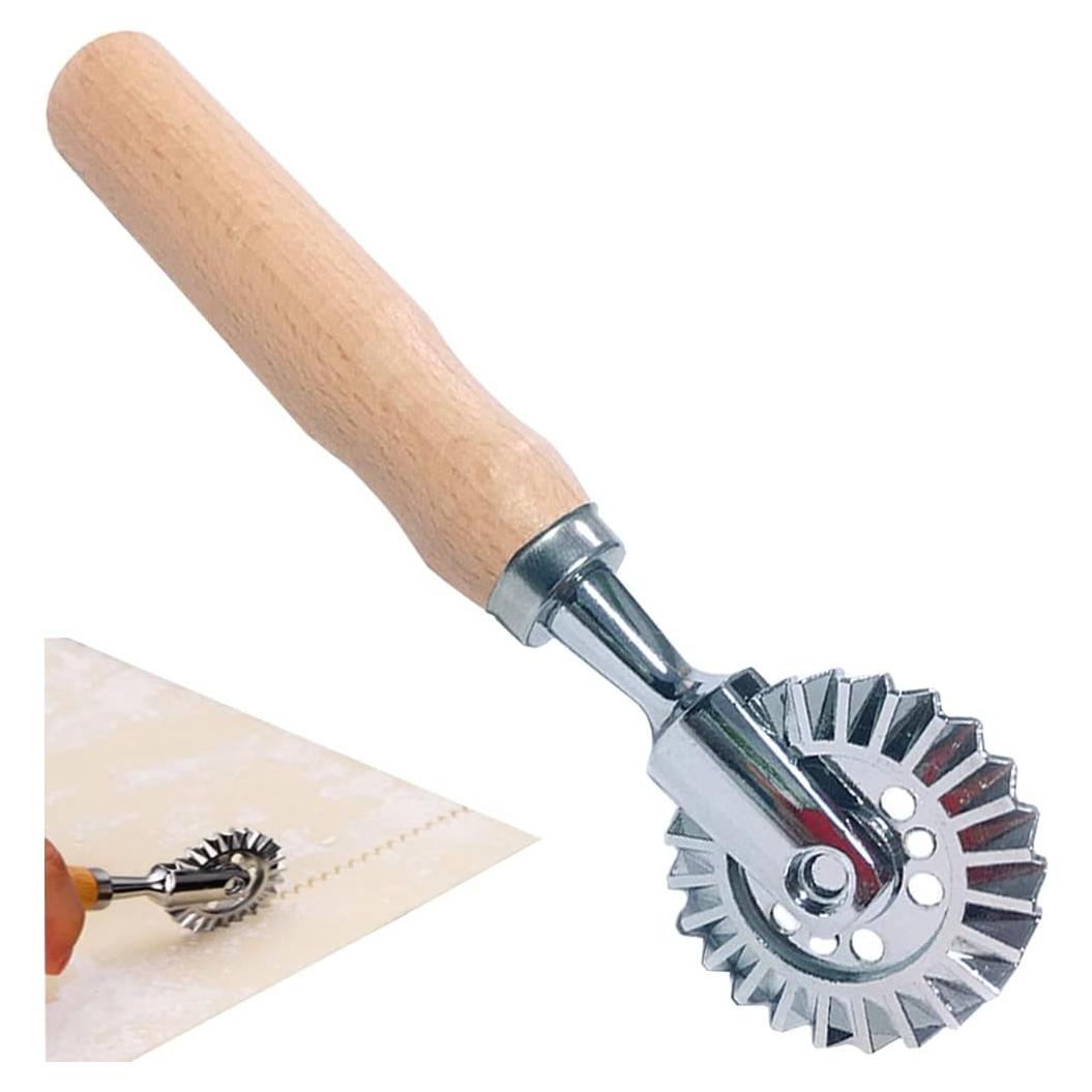 Cortador de Rueda para Pastelería MTOMDY 17 cm Mango Madera