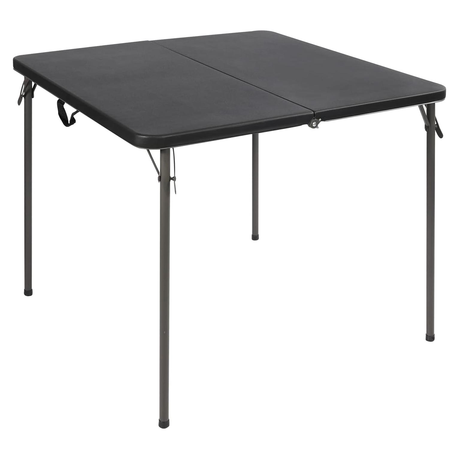 Mesa Plegable Cuadrada REDCAMP 86 cm Resina Negra para 4 Personas