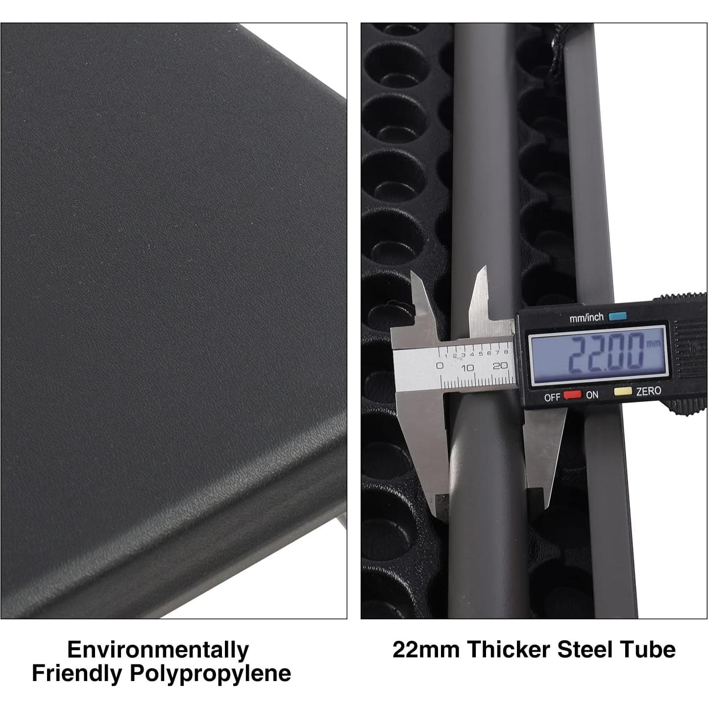 Mesa Plegable Cuadrada REDCAMP 86 cm Resina Negra para 4 Personas