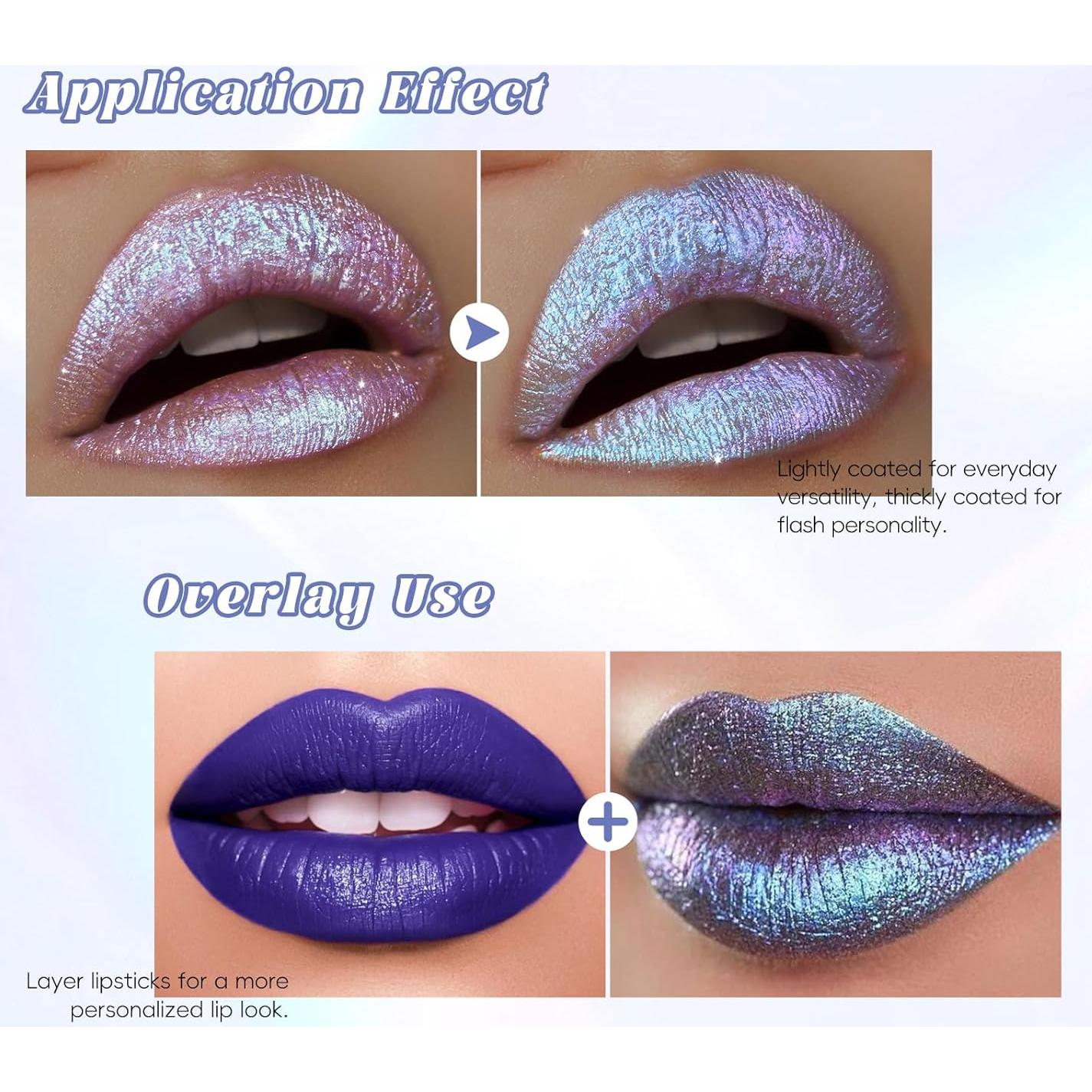 Brillo de Labios Holográfico Camaleón Azul 25g - Larga Duración