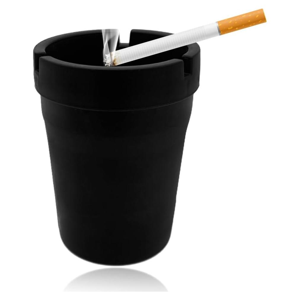 Cenicero de coche Gasedin negro autoextinguible y a prueba de viento