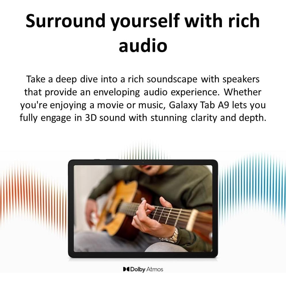 SAMSUNG Galaxy Tab A9 4G LTE 64GB 4GB RAM Pantalla 8.7"