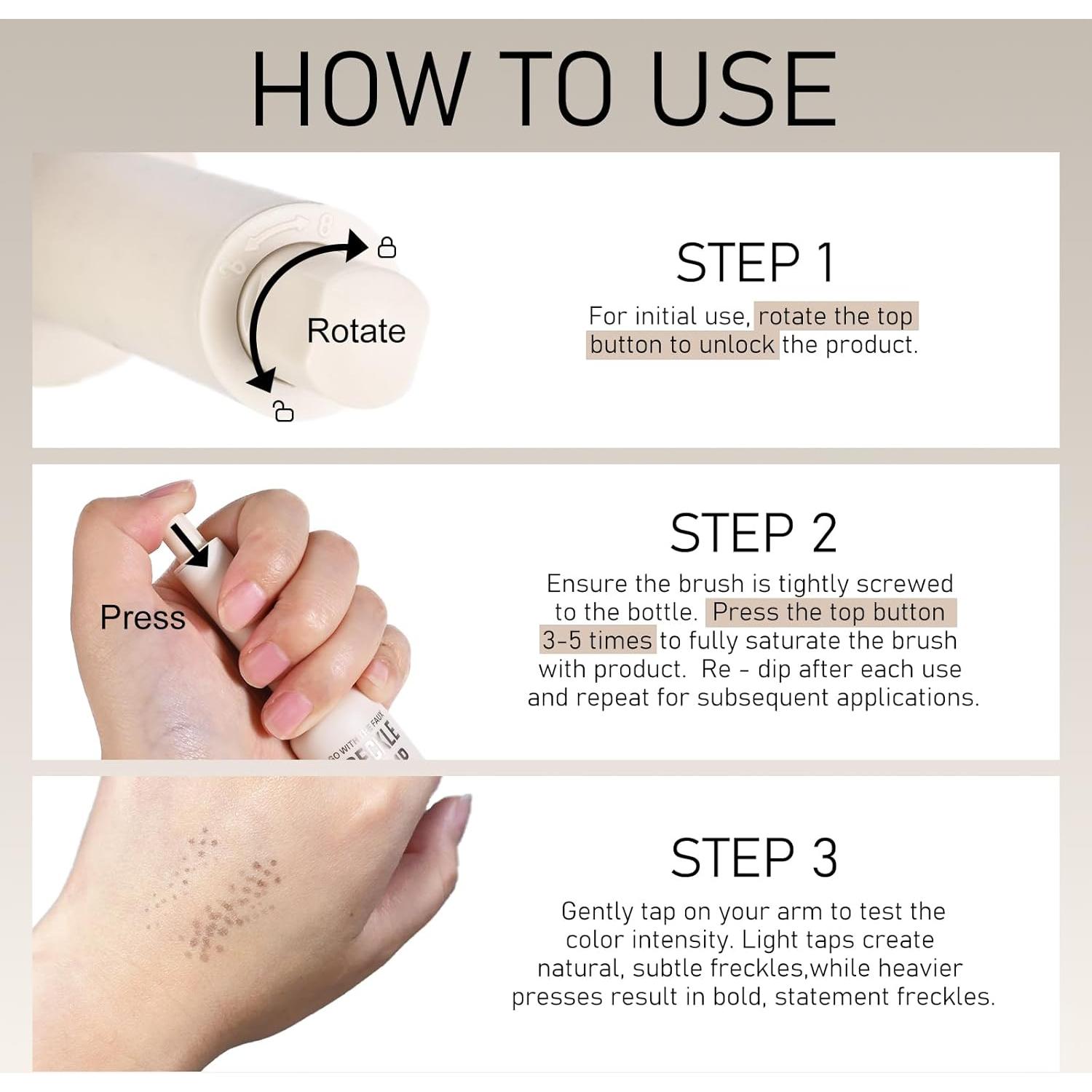 Bolígrafo Sello de Pecas Falsas FREEORR - Impermeable, Secado Rápido