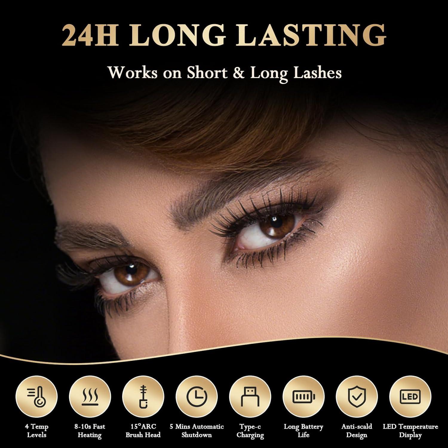 Rizador de Pestañas Eléctrico Morevee Negro 4 Modos 24h