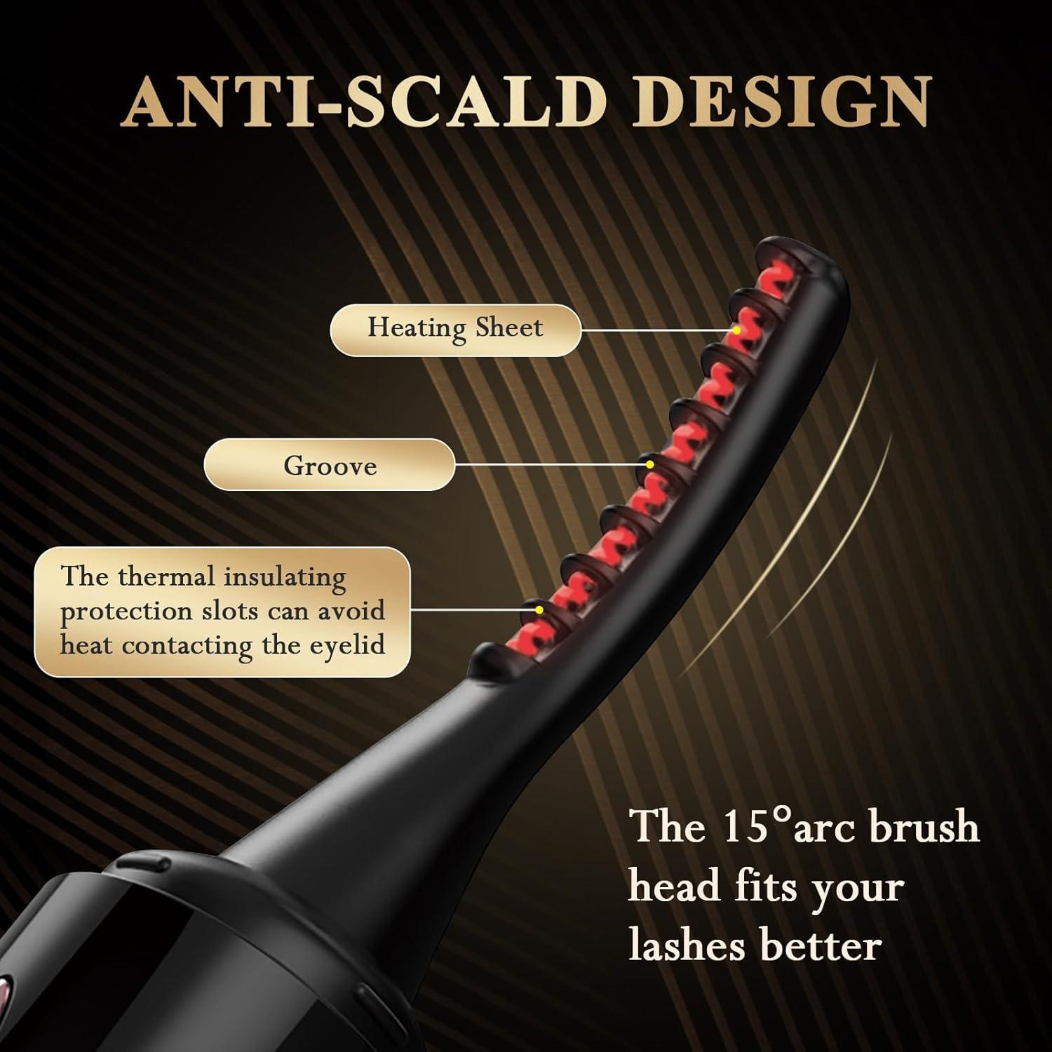 Rizador de Pestañas Eléctrico Morevee Negro 4 Modos 24h