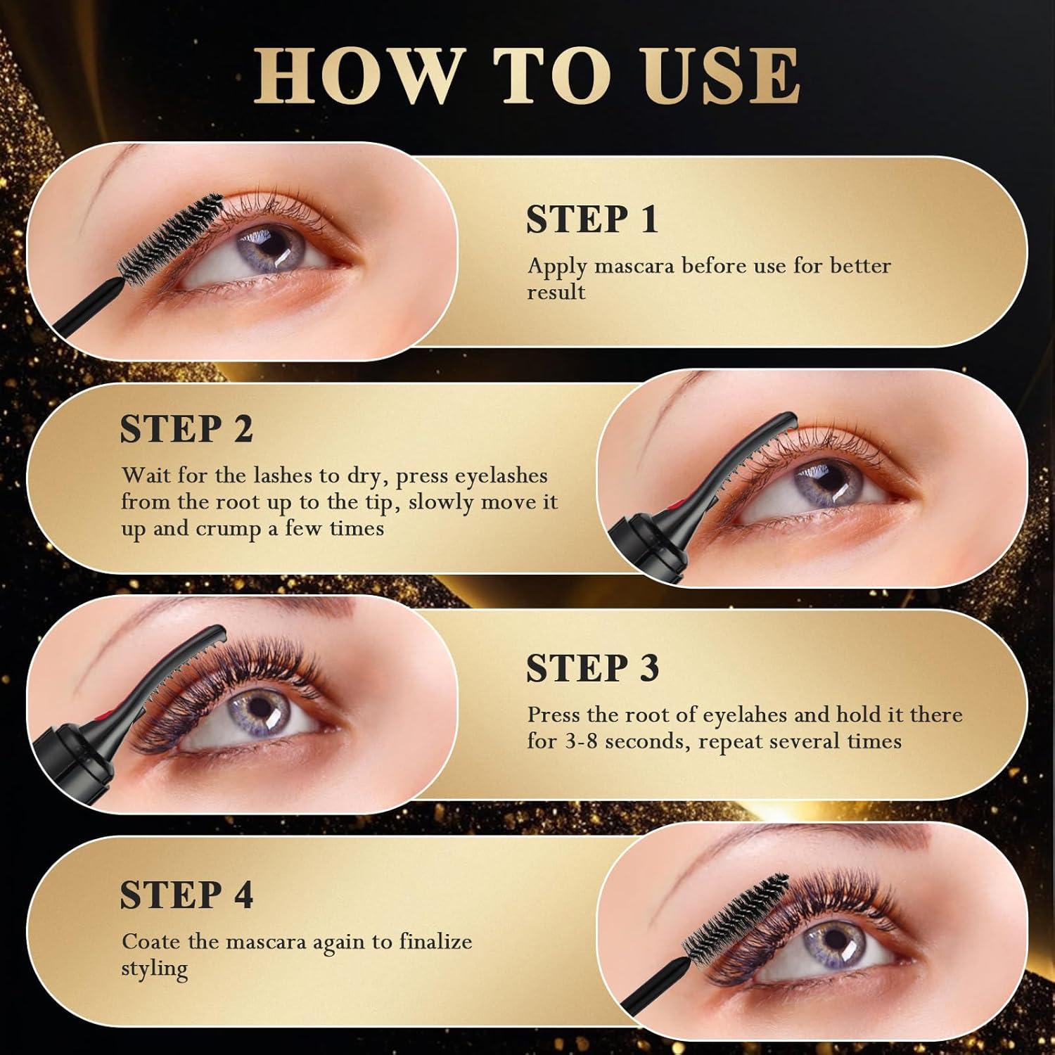 Rizador de Pestañas Eléctrico Morevee Negro 4 Modos 24h