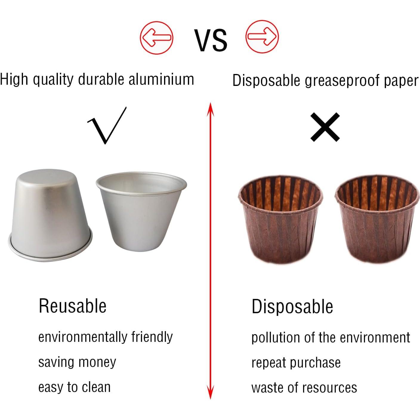 Juego de 12 Moldes para Pudding Proshopping 7.4cm Aluminio