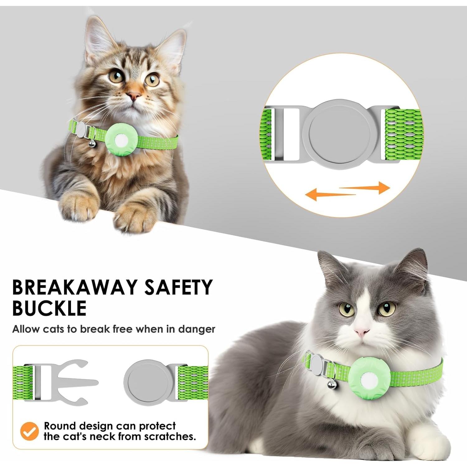 Rastreador GPS para Gatos ZFSJTAG con Collar Verde, Sin Cuota