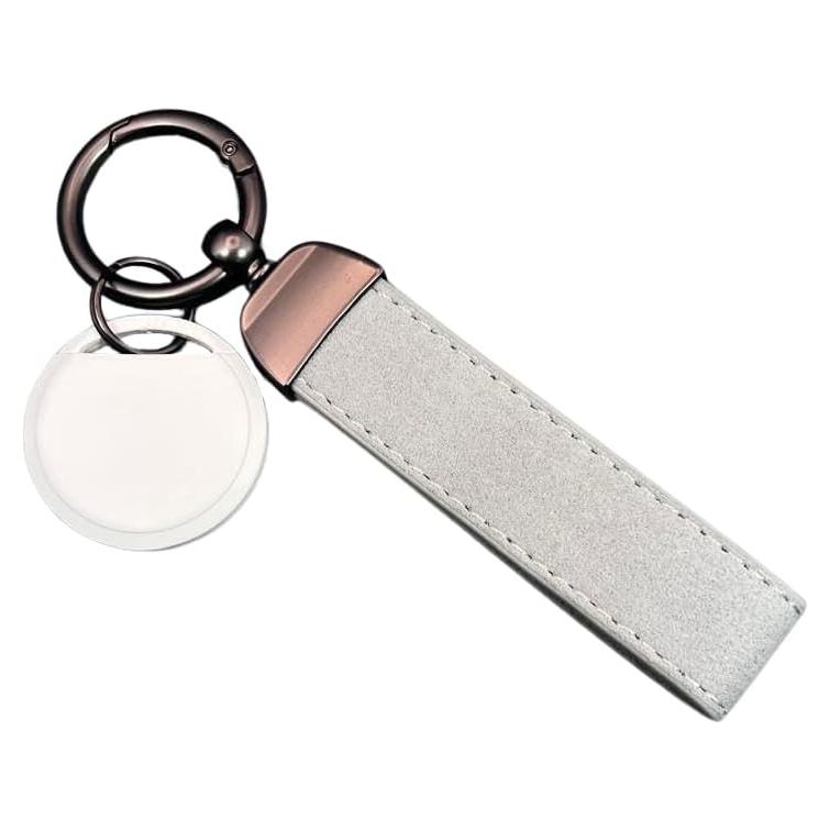 Dispositivo de Seguimiento GPS con Llavero de Cuero Blanco