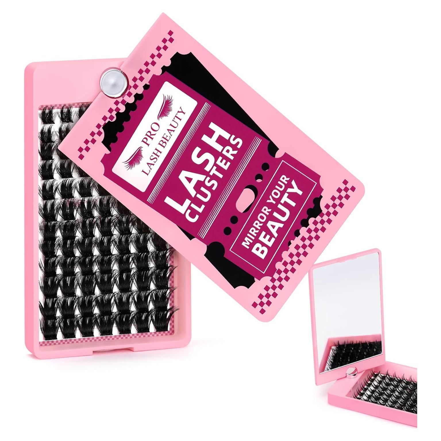Racimos de Pestañas PRO LASHBEAUTY 84Pcs Estuche Espejo