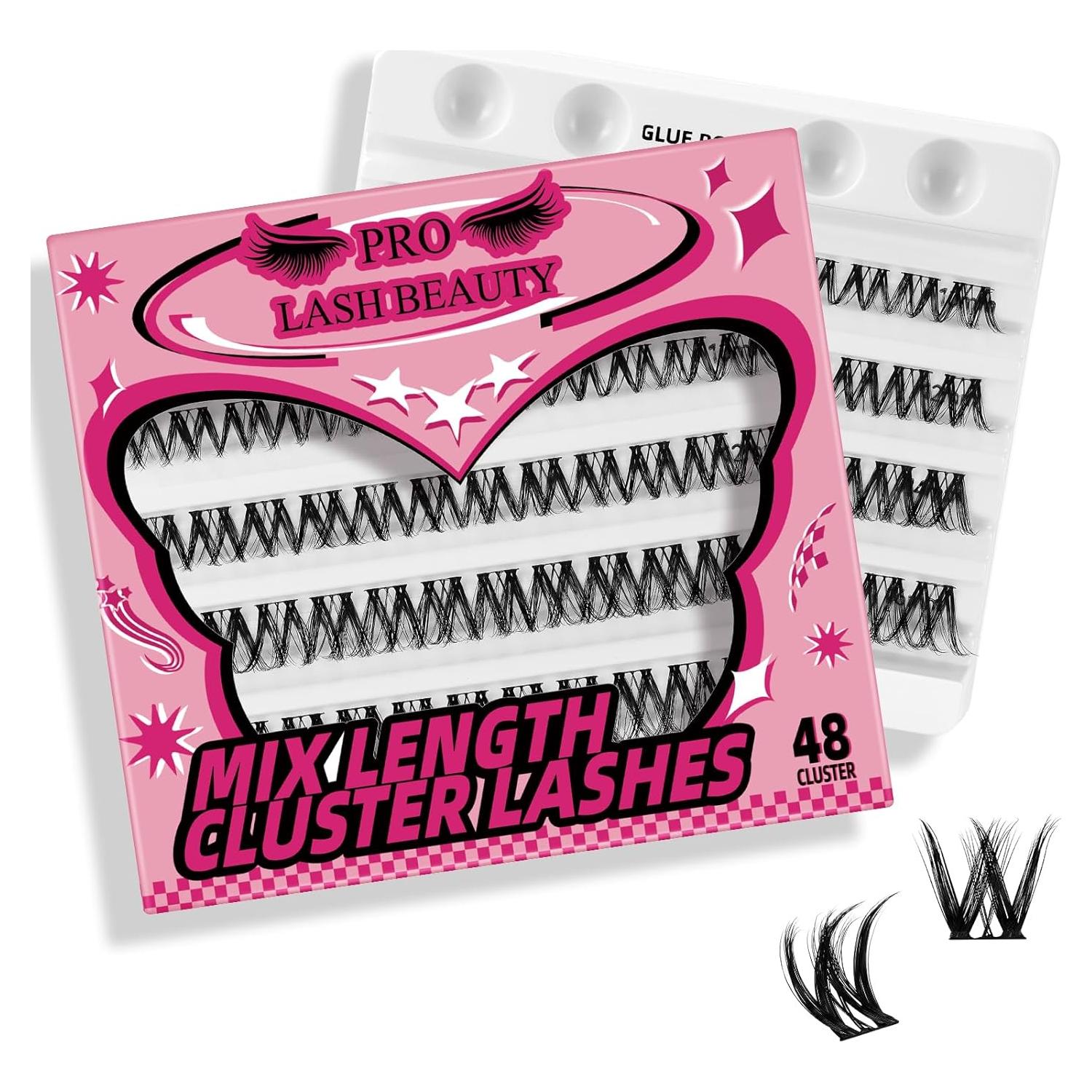 Pestañas en Racimo PRO LashBeauty 48 Pcs 10-16mm Reutilizables
