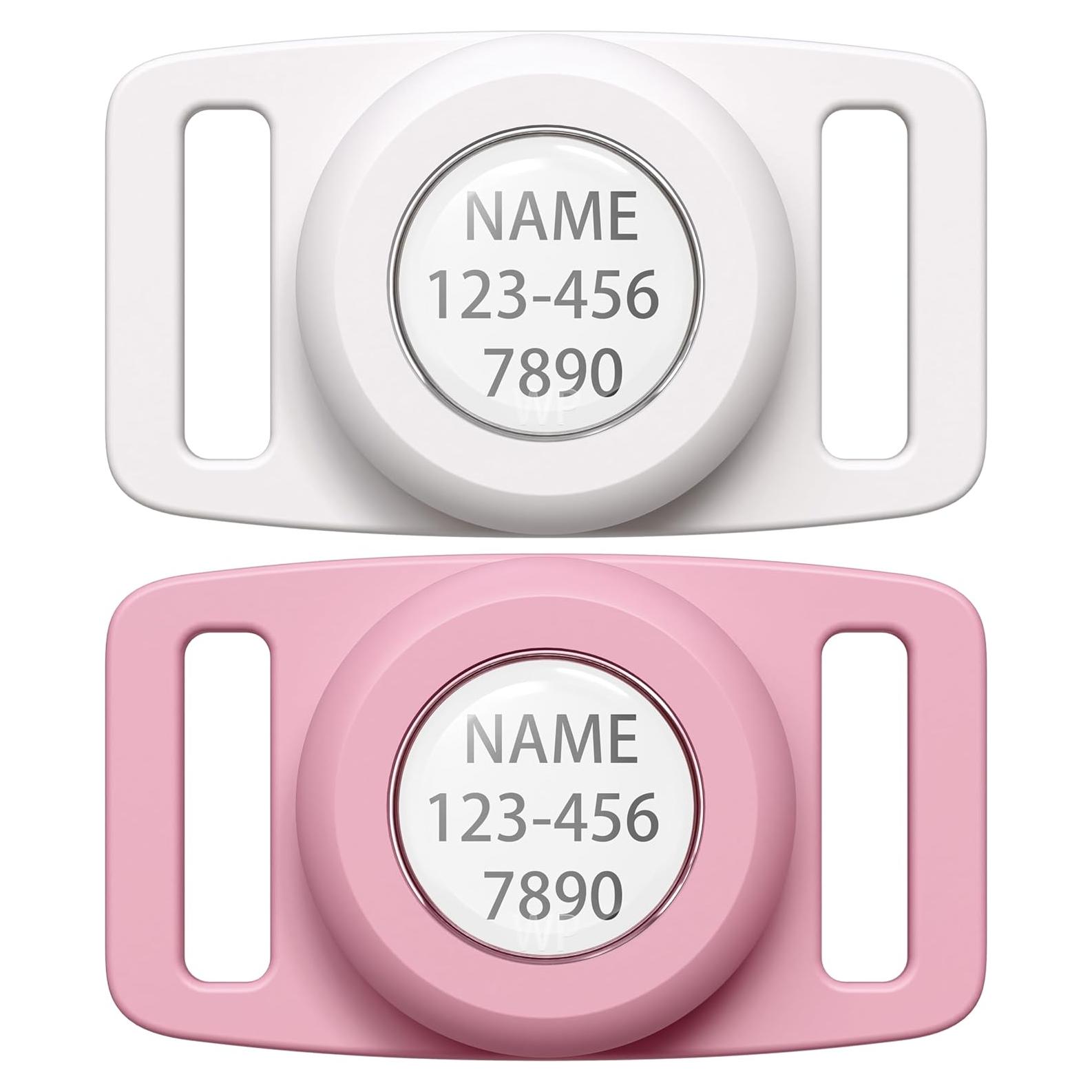 Soporte para Collar de Perro IP68 LANIMO para Air Tag Rosa/Blanco