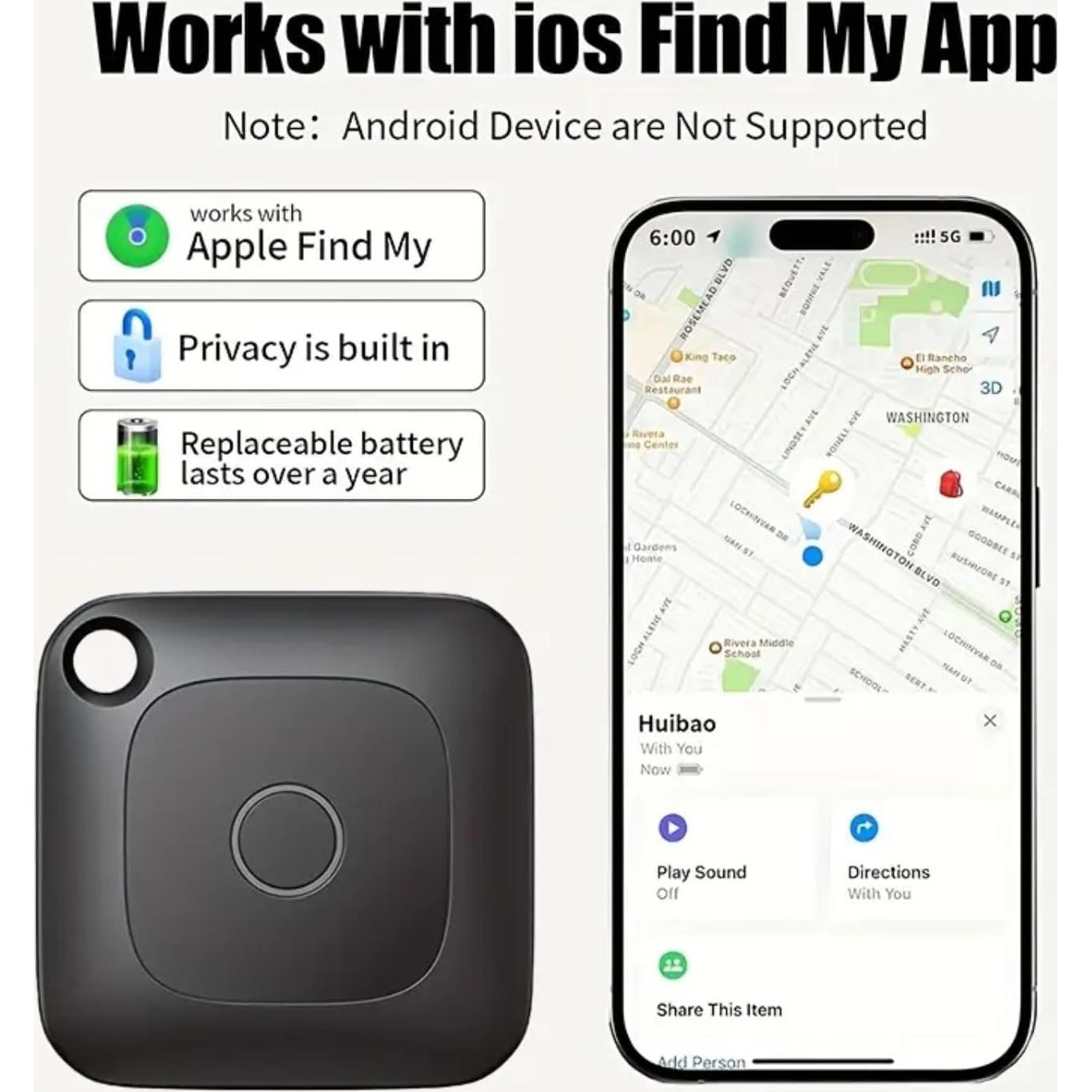 Mini GPS Tracker Inalámbrico Olanta - 2 Pcs, Impermeable, Compacto