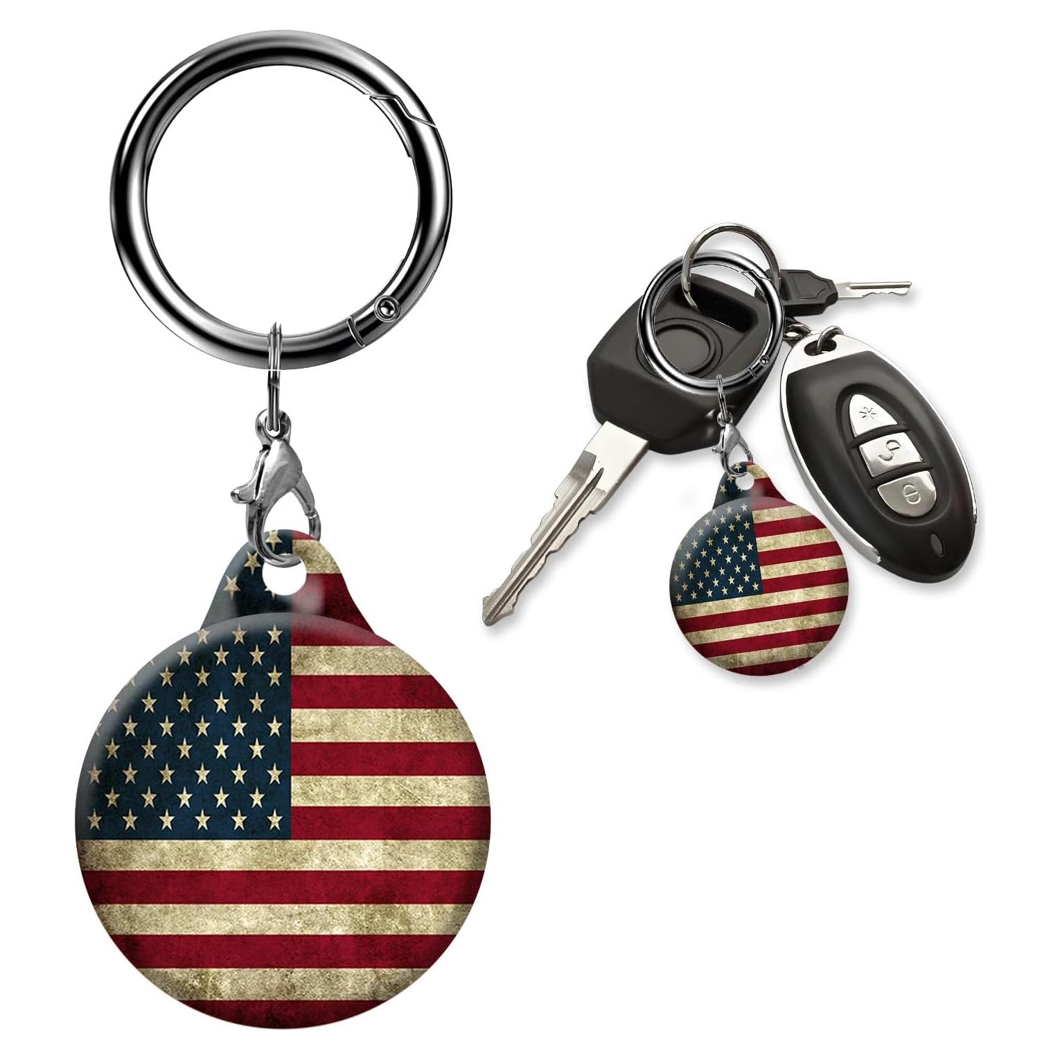 Soporte para AirTag AKPZV con cubierta anti-rayones - Color bandera americana