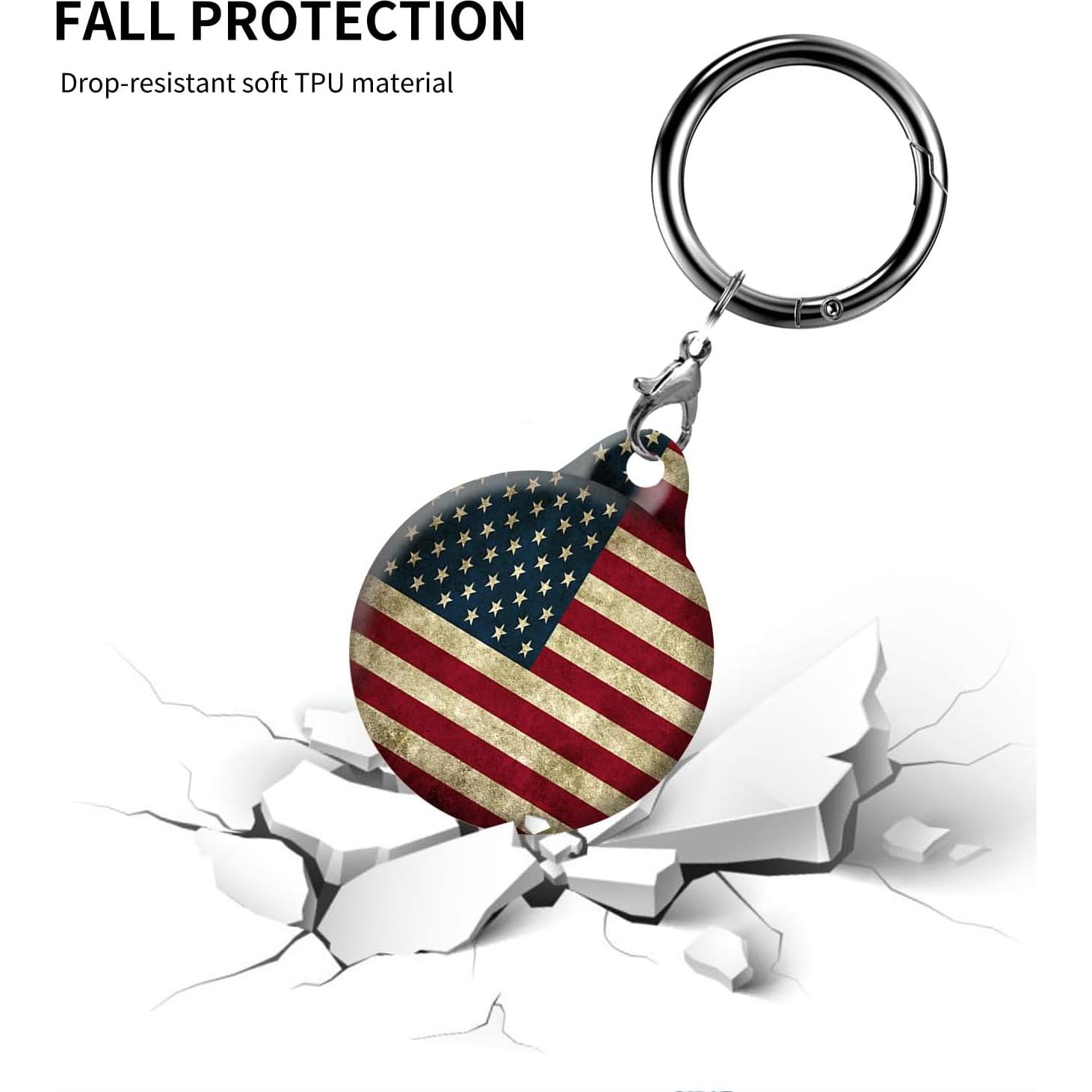 Soporte para AirTag AKPZV con cubierta anti-rayones - Color bandera americana