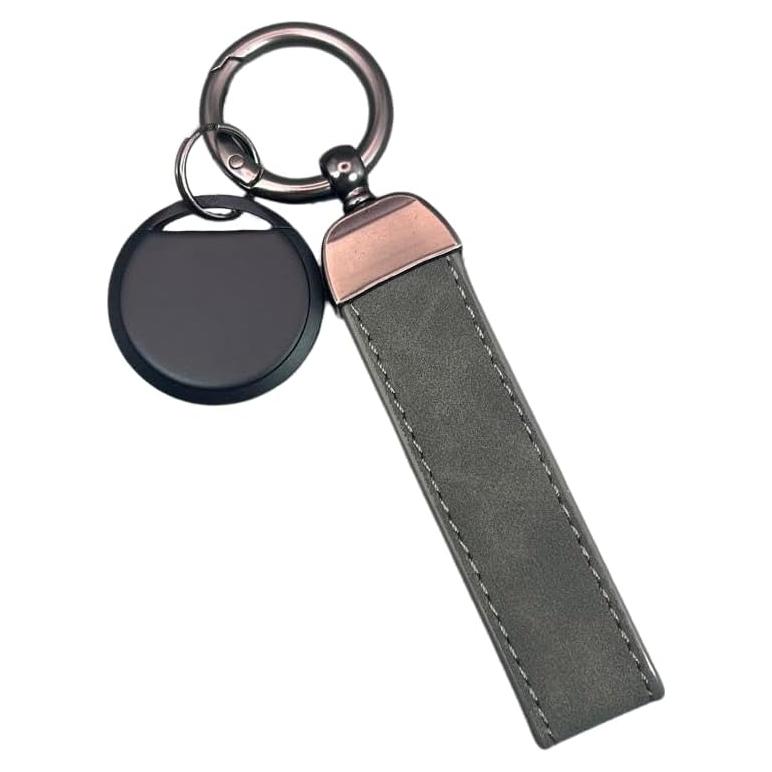 Dispositivo de Seguimiento GPS con Llavero de Cuero - Negro y Verde