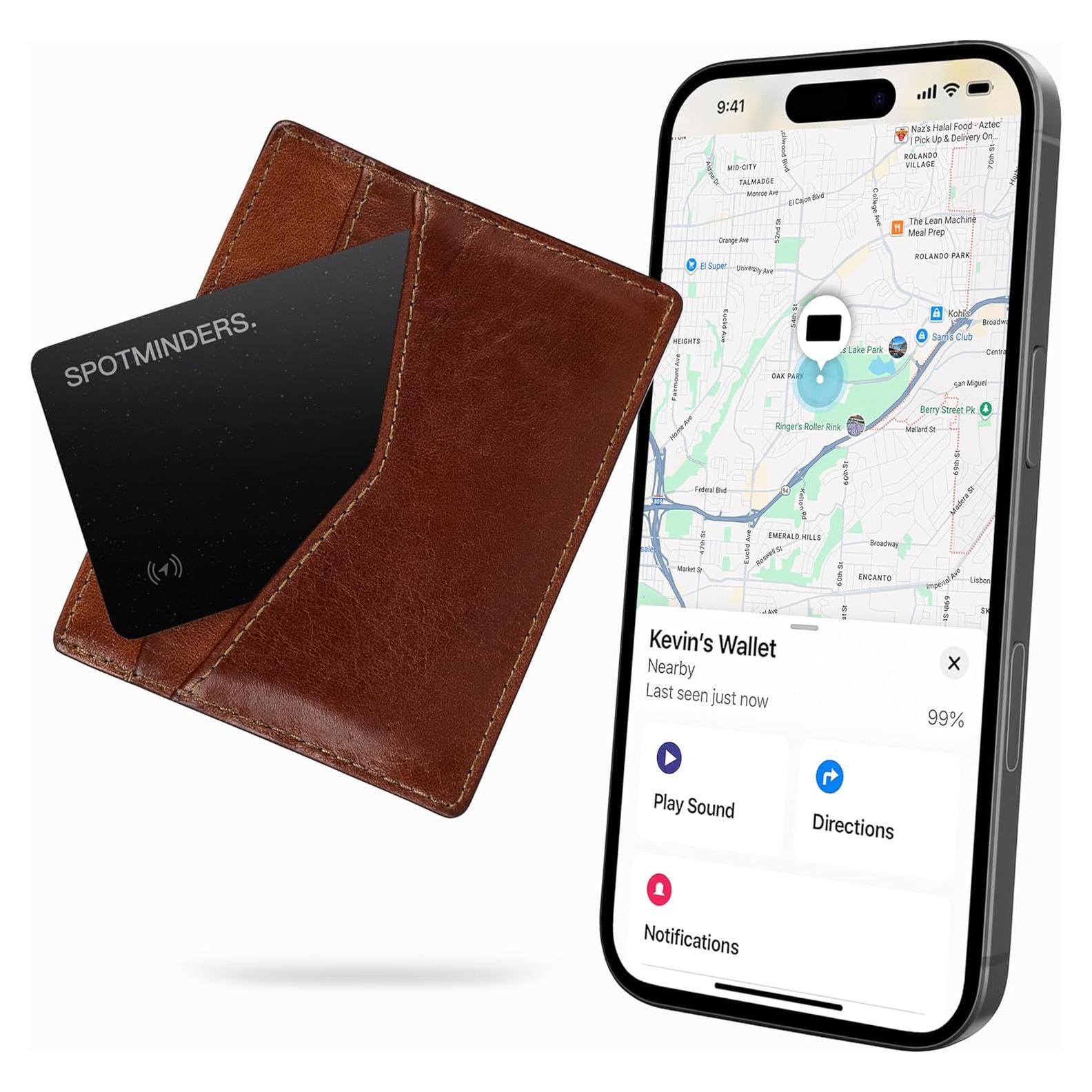 Rastreador de Cartera Spotminders Certificado Apple MFi IP68