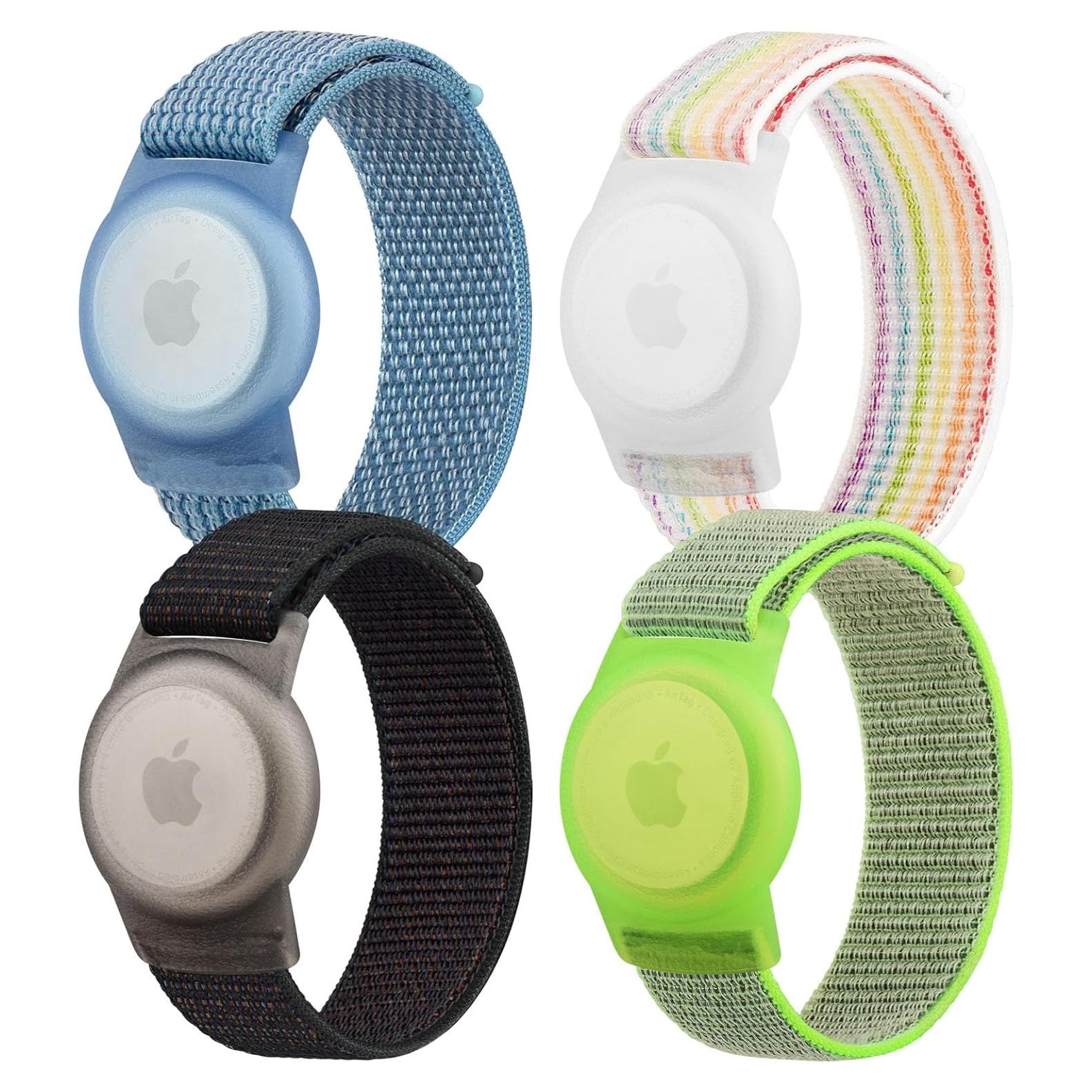 Paquete de 4 Pulseras de Nylon Vancle para AirTag Niños