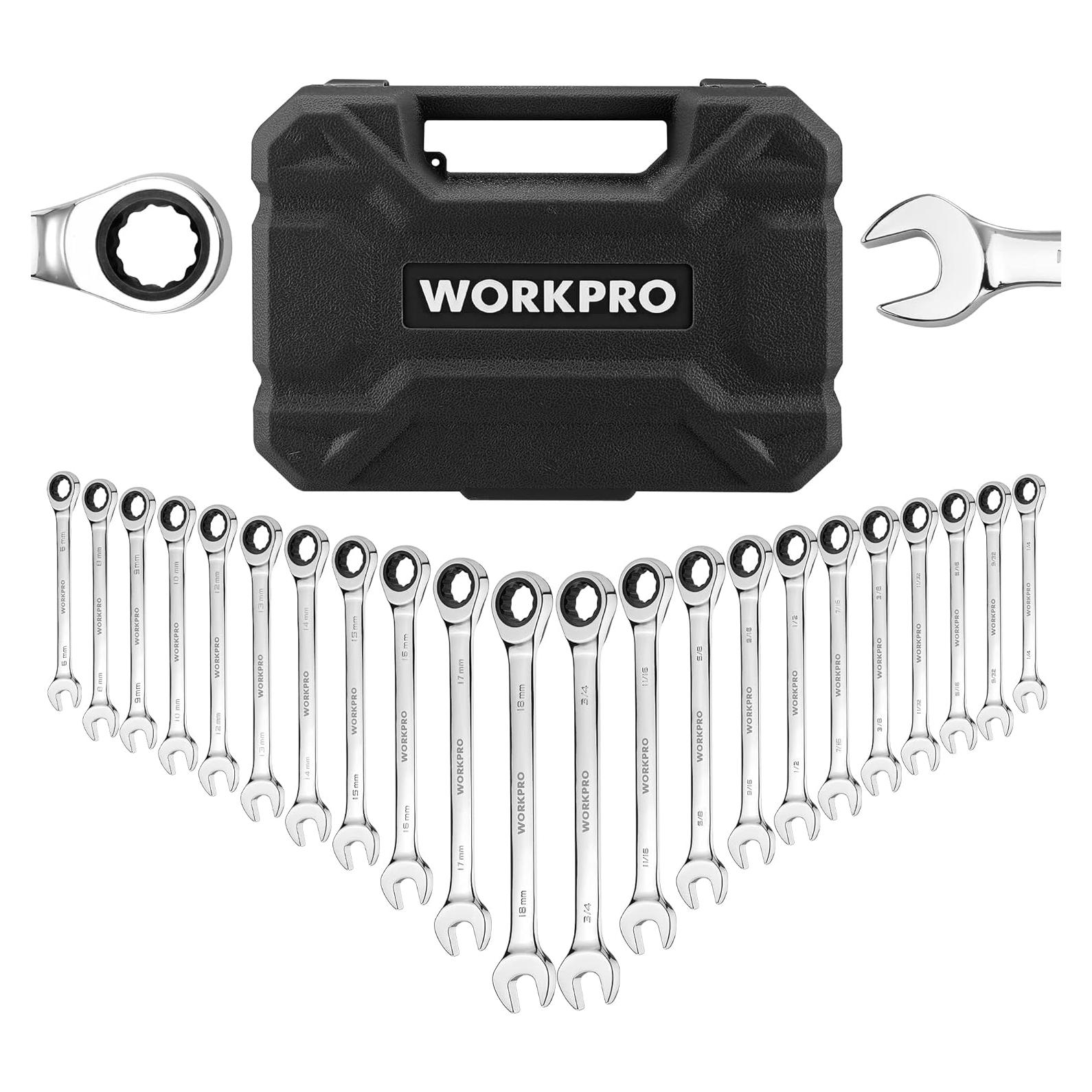 Juego de Llaves de Combinación WORKPRO 22 Piezas 6-18mm