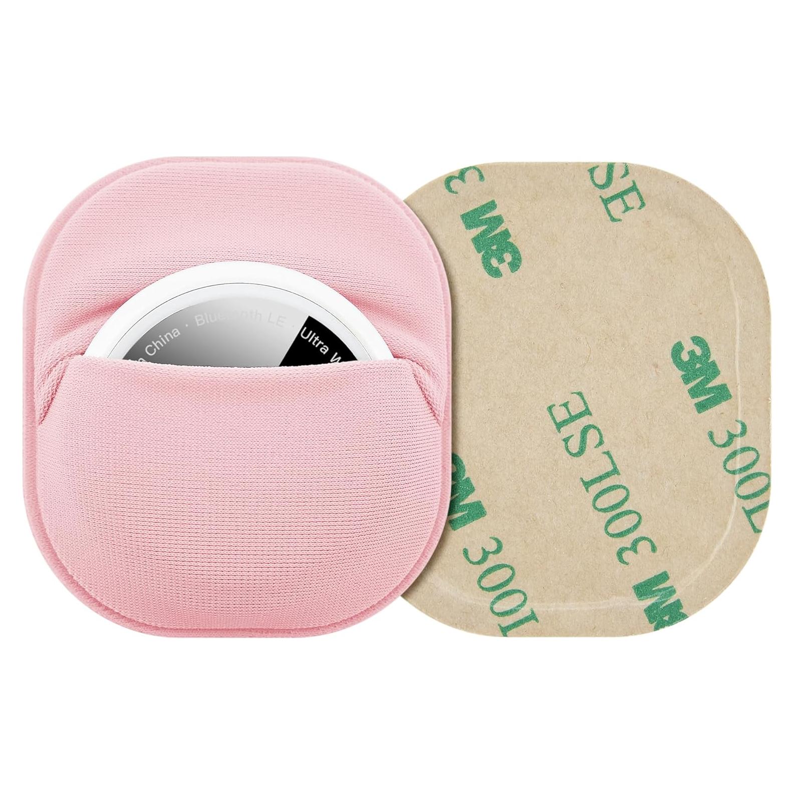 Funda Adhesiva Rosa para AirTag y Moto Tag - 2 Piezas