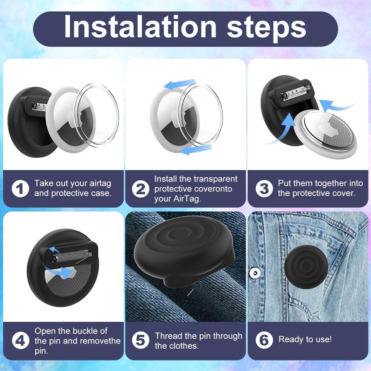 Soporte para AirTag Natyos 4-Pack Funda Metal y Silicona