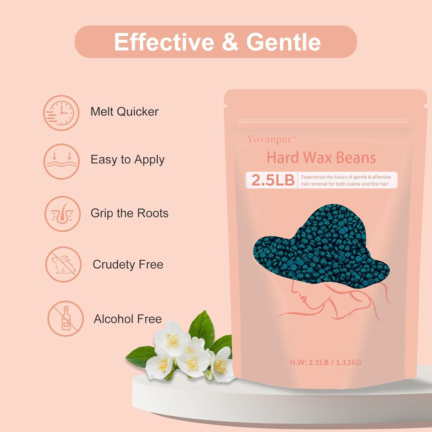 Perlas de Cera Dura Yovanpur 1.2kg para Depilación Suave