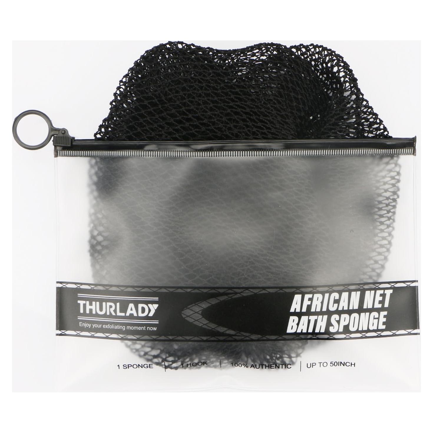 Esponja de Red Africana THURLADY Exfoliante 63.5 cm Negra