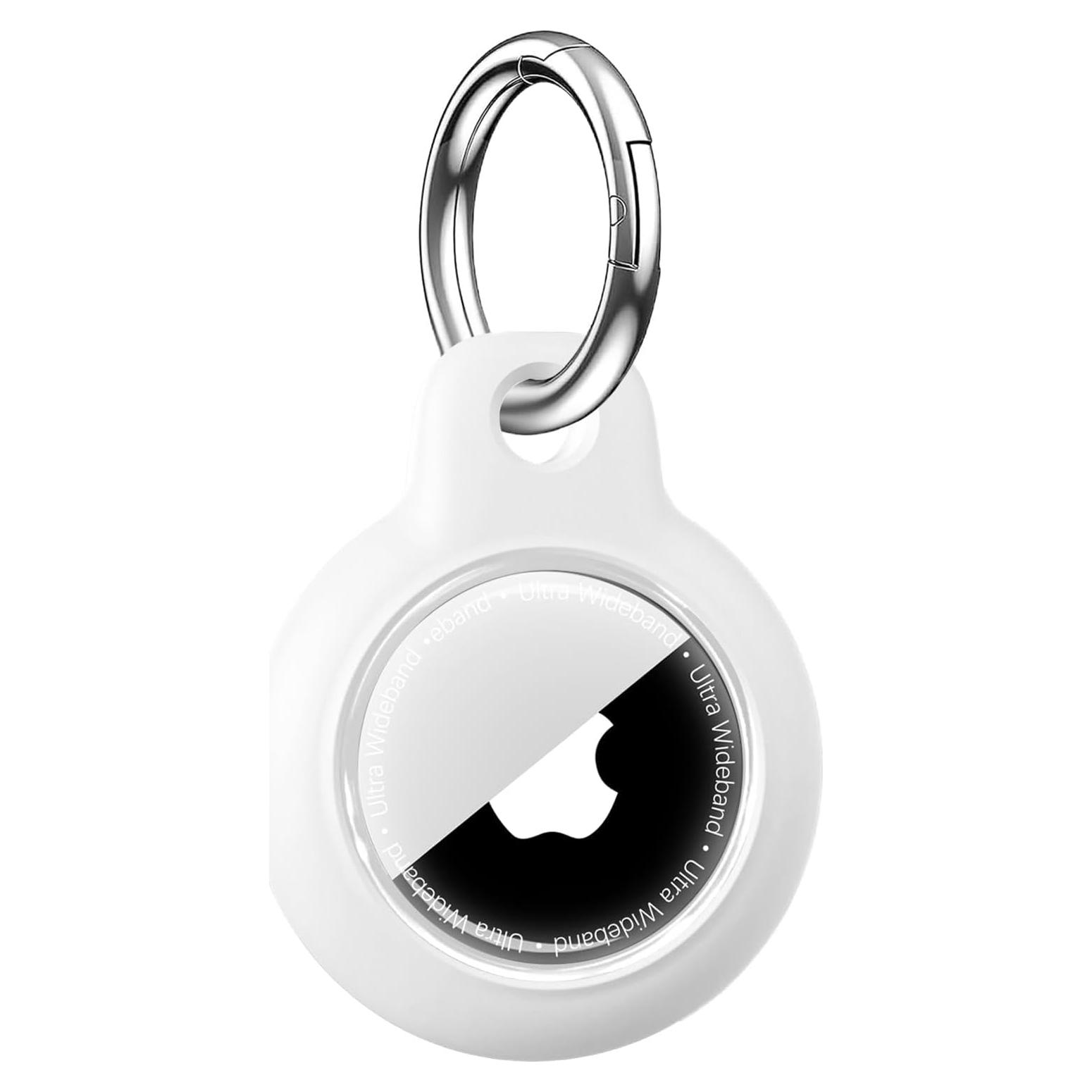 Funda Impermeable YOKRWO para AirTag con Llavero Blanco